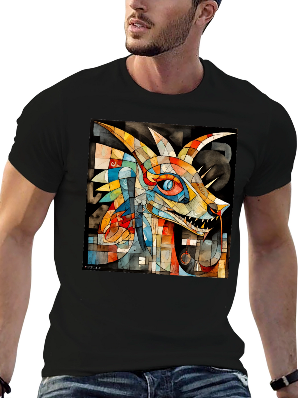 Abstract Dragon Graphic Tee