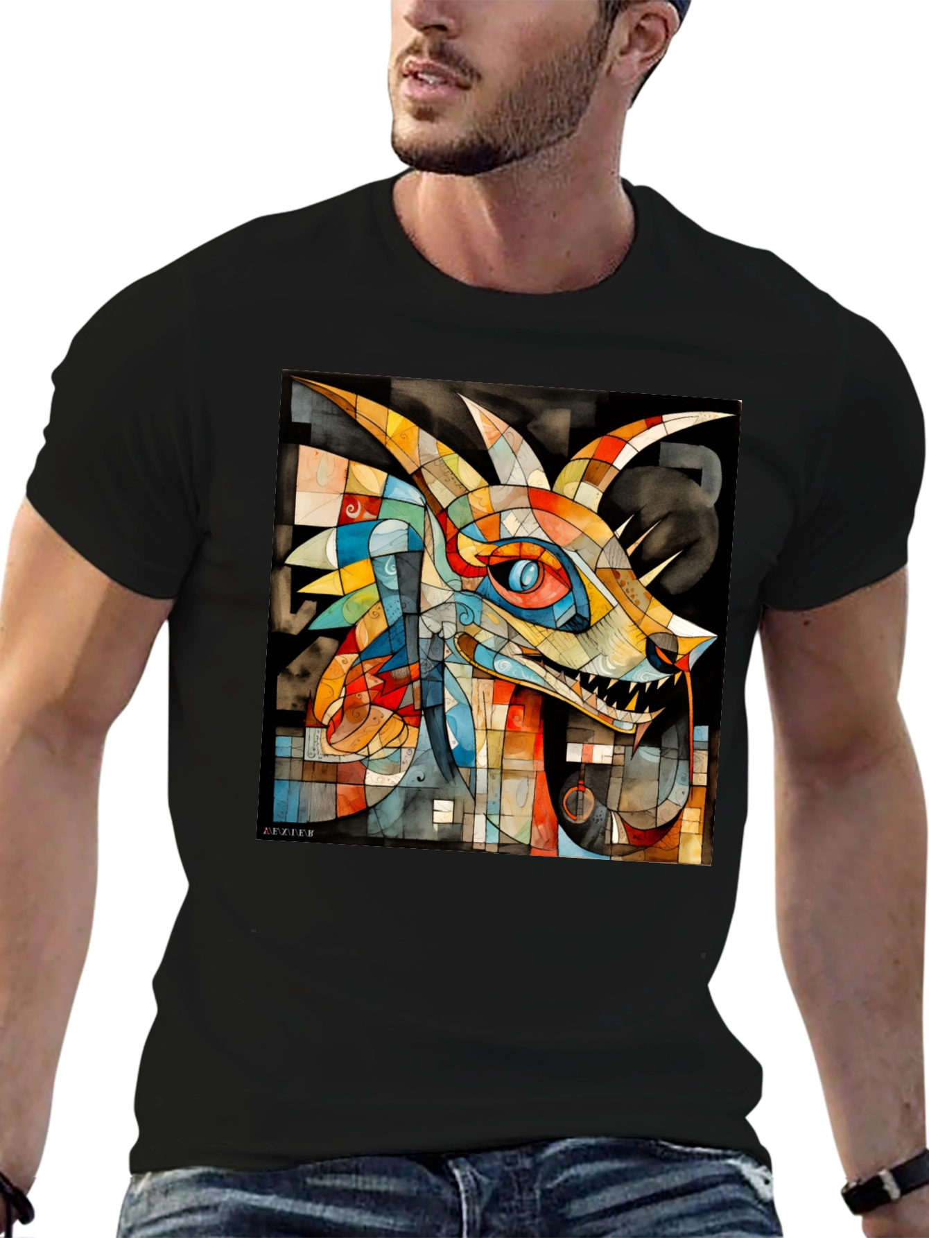 Abstract Dragon Graphic Tee