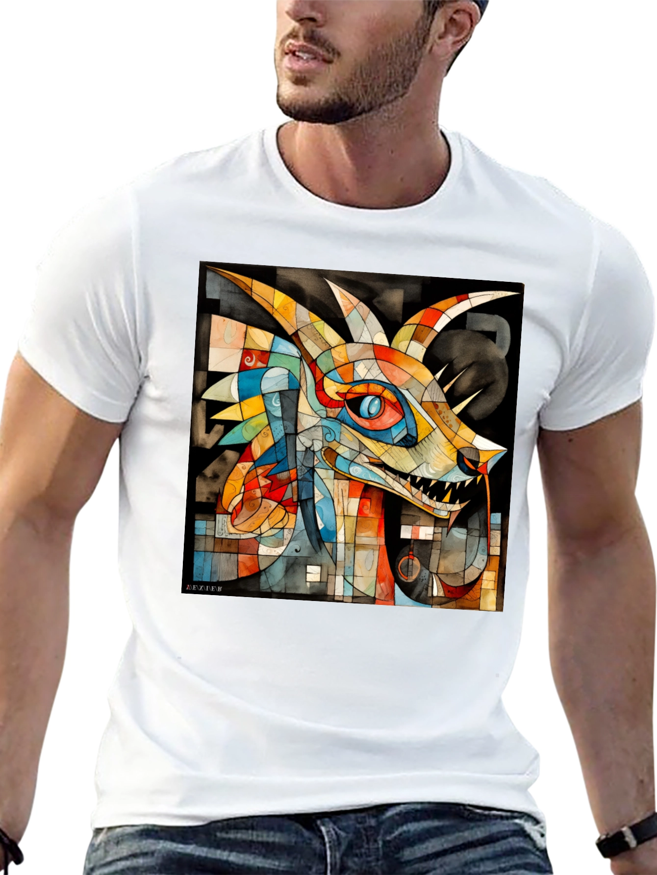Abstract Dragon Graphic Tee