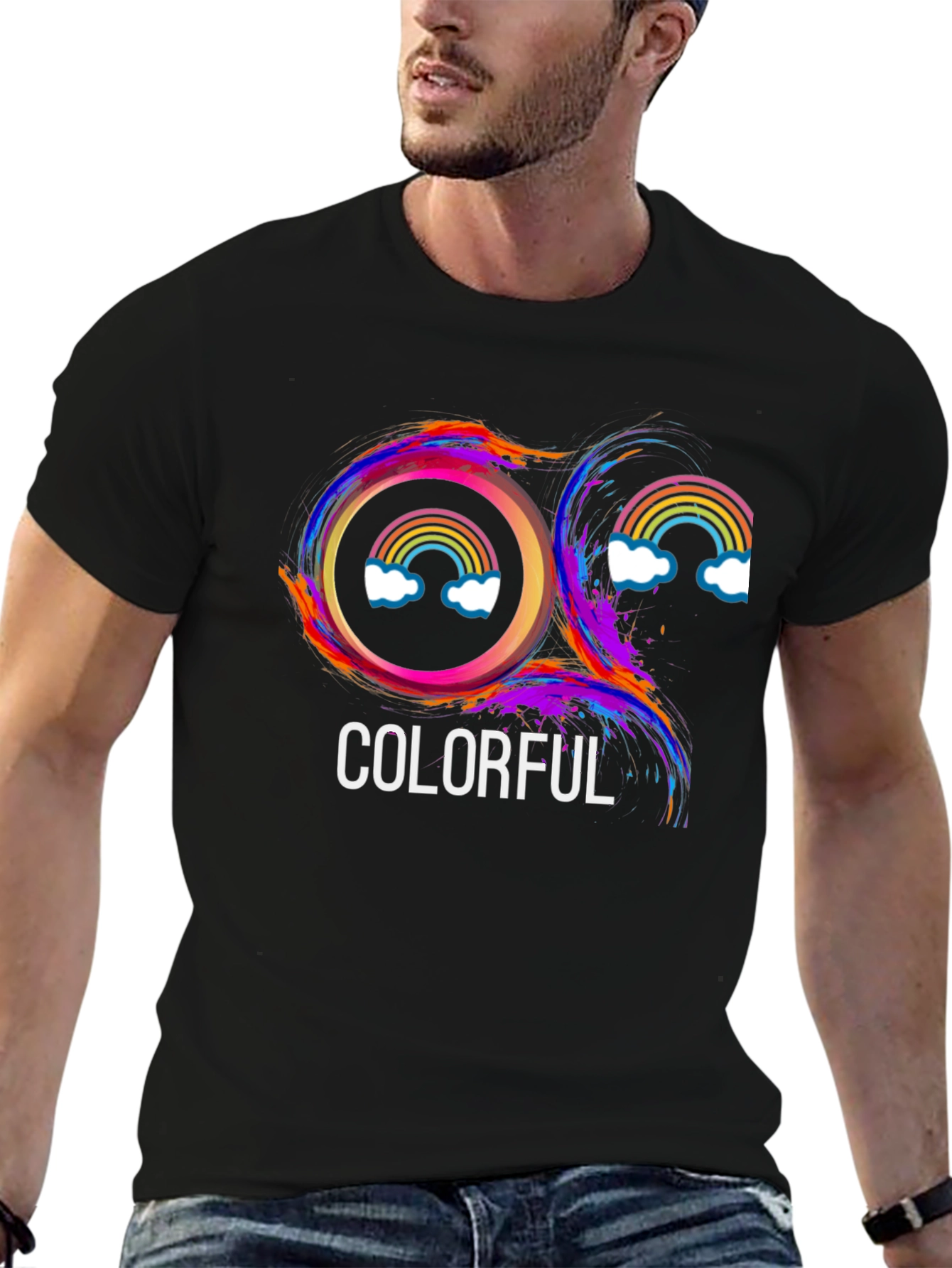 Colorful Rainbow Graphic Tee - Unique Design