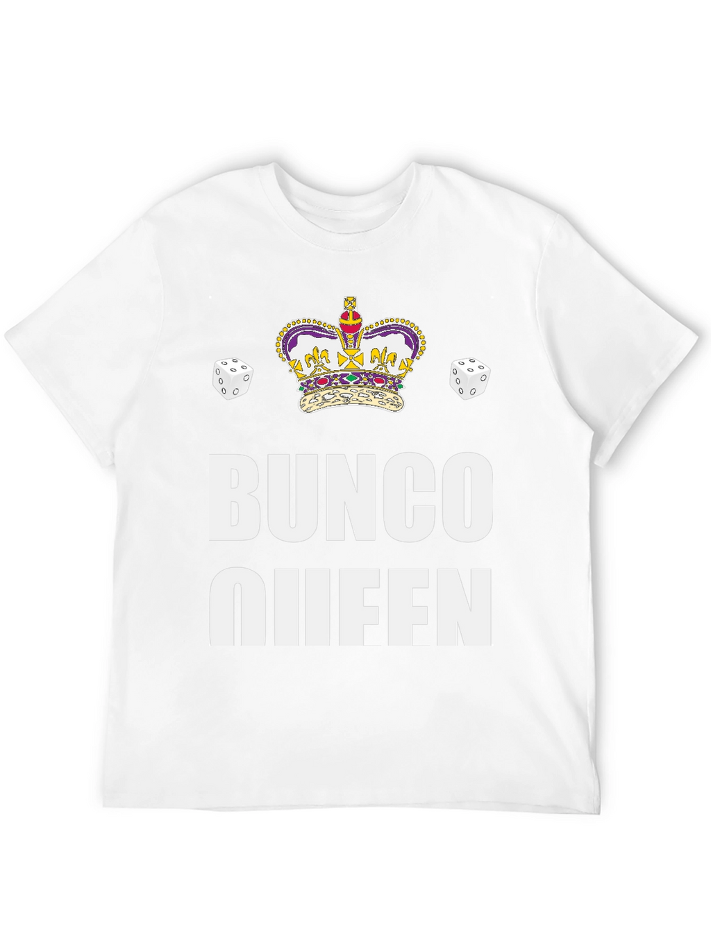 Bunco Queen Black T-Shirt with Crown & Dice
