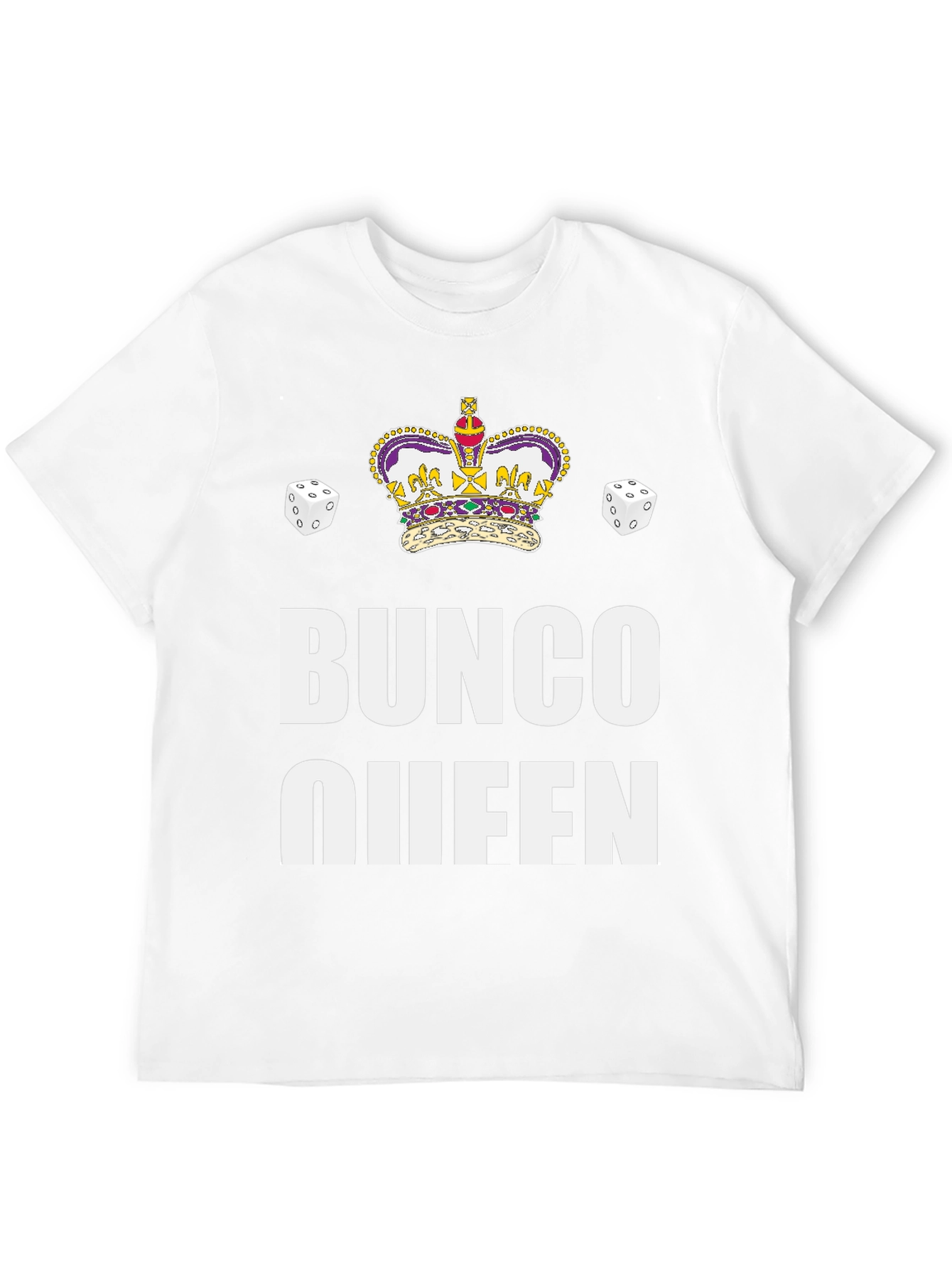 Bunco Queen Black T-Shirt with Crown & Dice