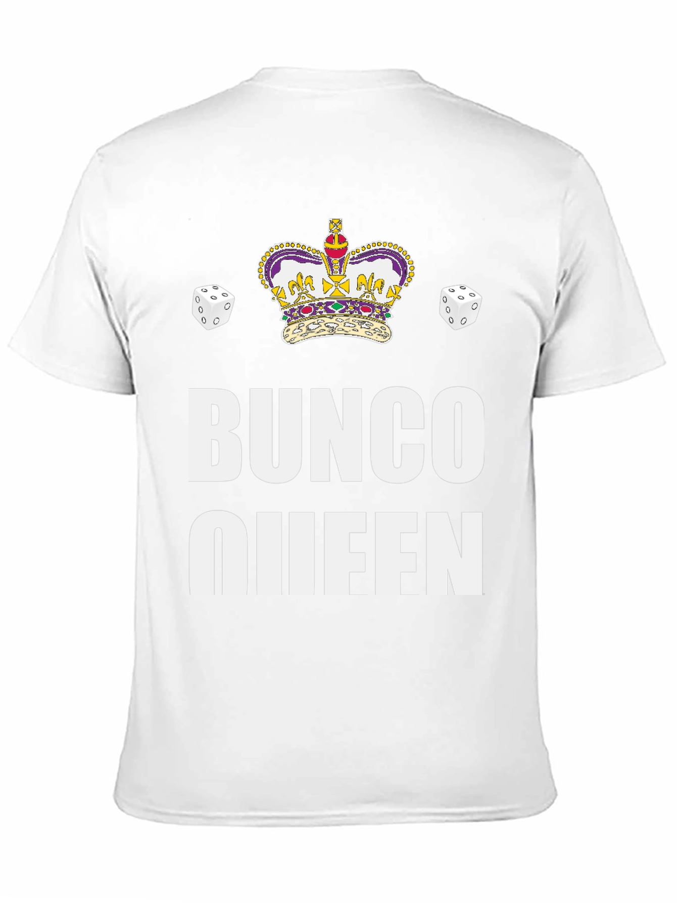Bunco Queen Black T-Shirt with Crown & Dice
