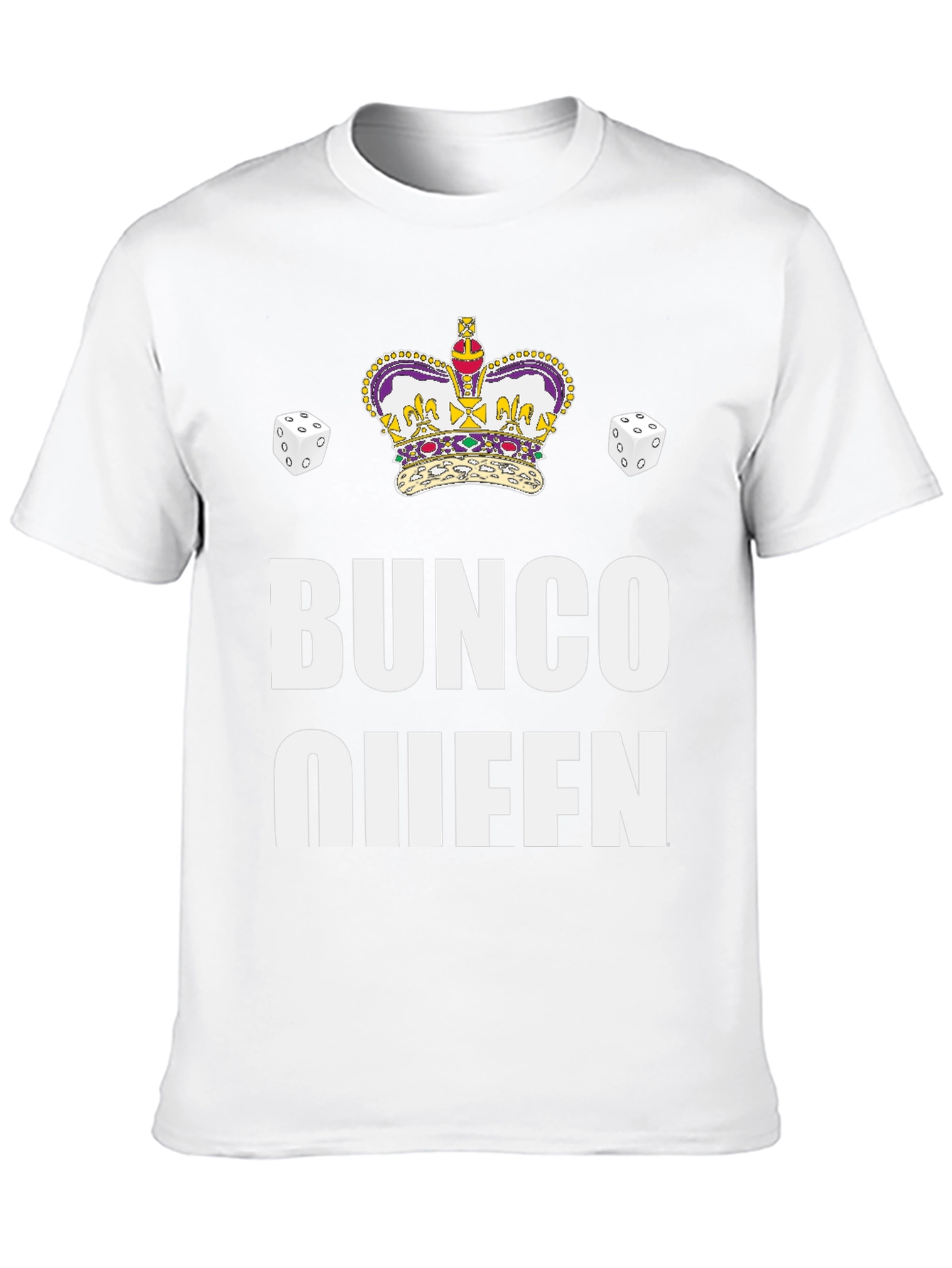 Bunco Queen Black T-Shirt with Crown & Dice