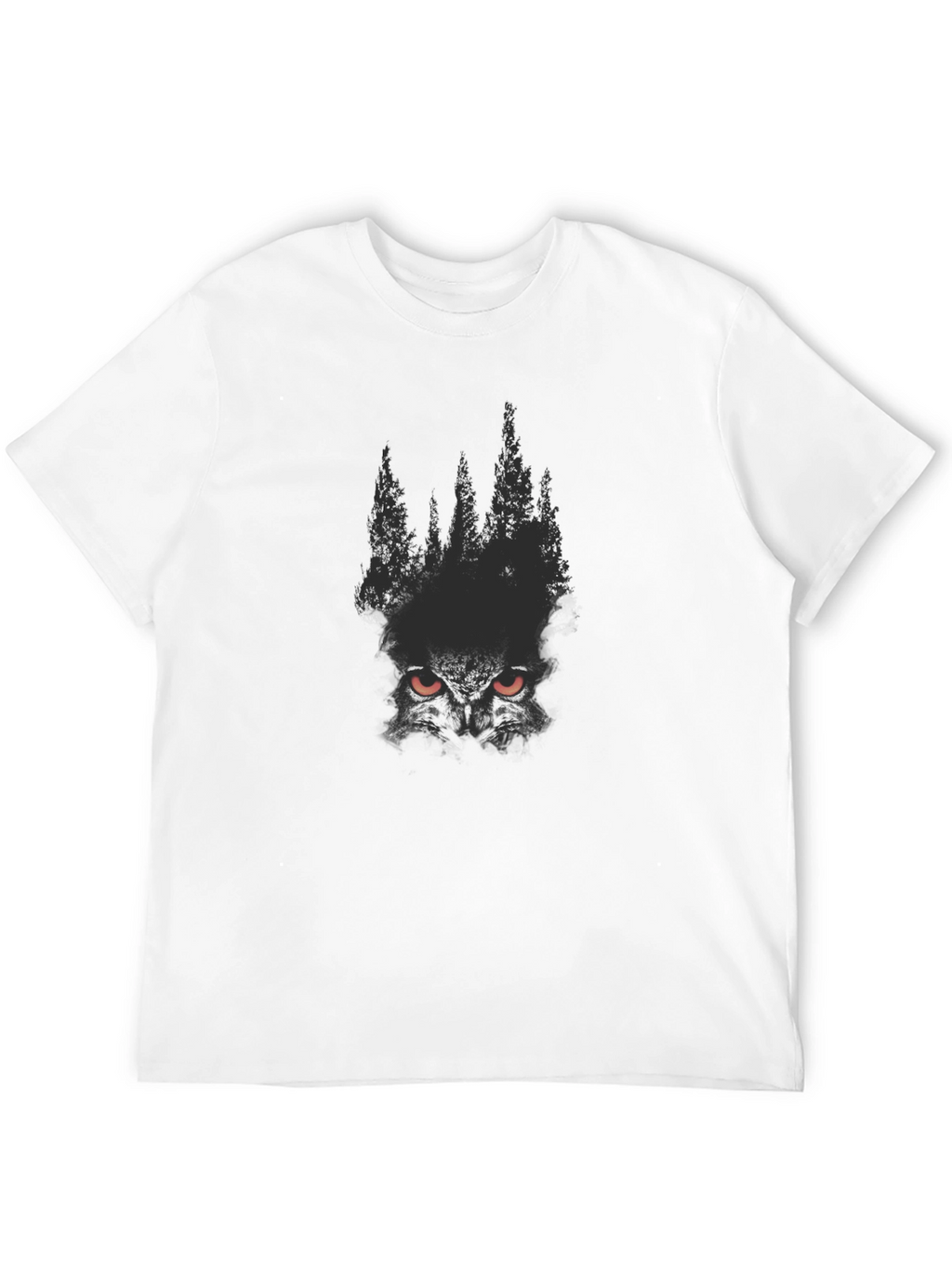 Mens Black Forest Owl Graphic Tee