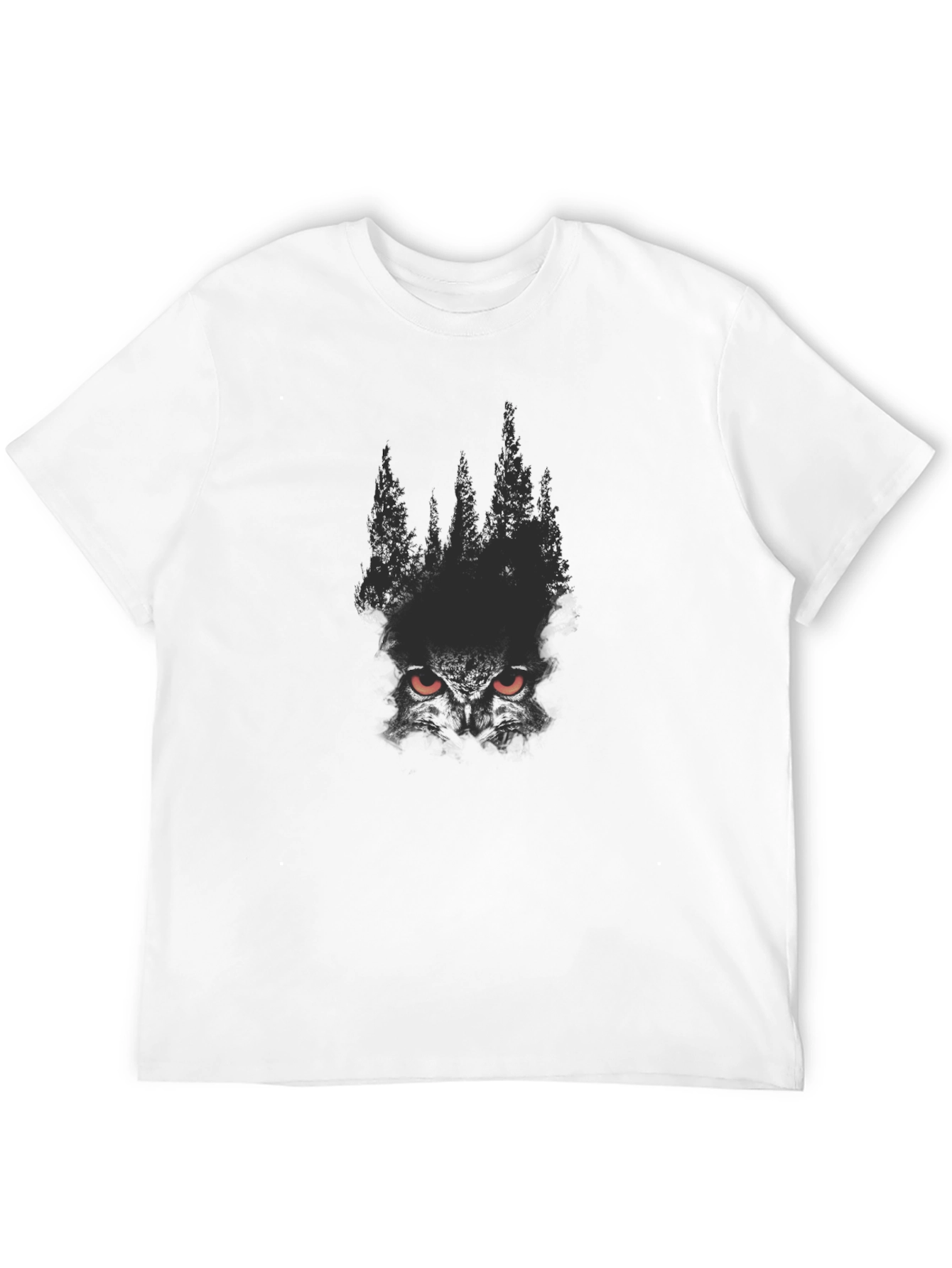 Mens Black Forest Owl Graphic Tee