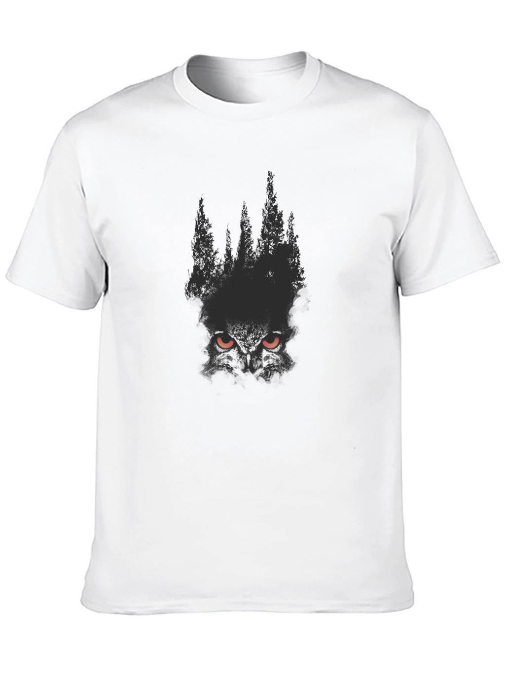 Mens Black Forest Owl Graphic Tee