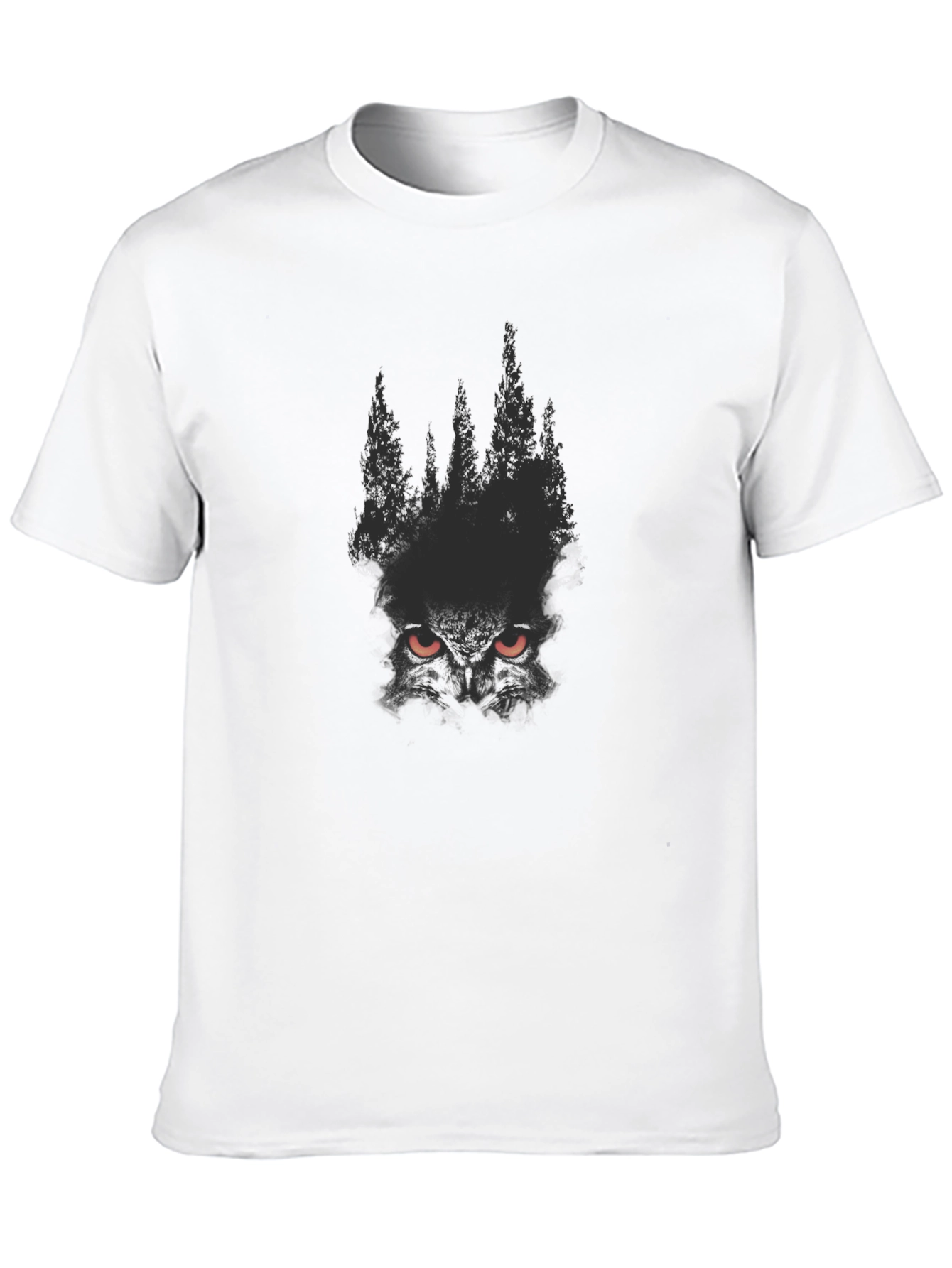 Mens Black Forest Owl Graphic Tee
