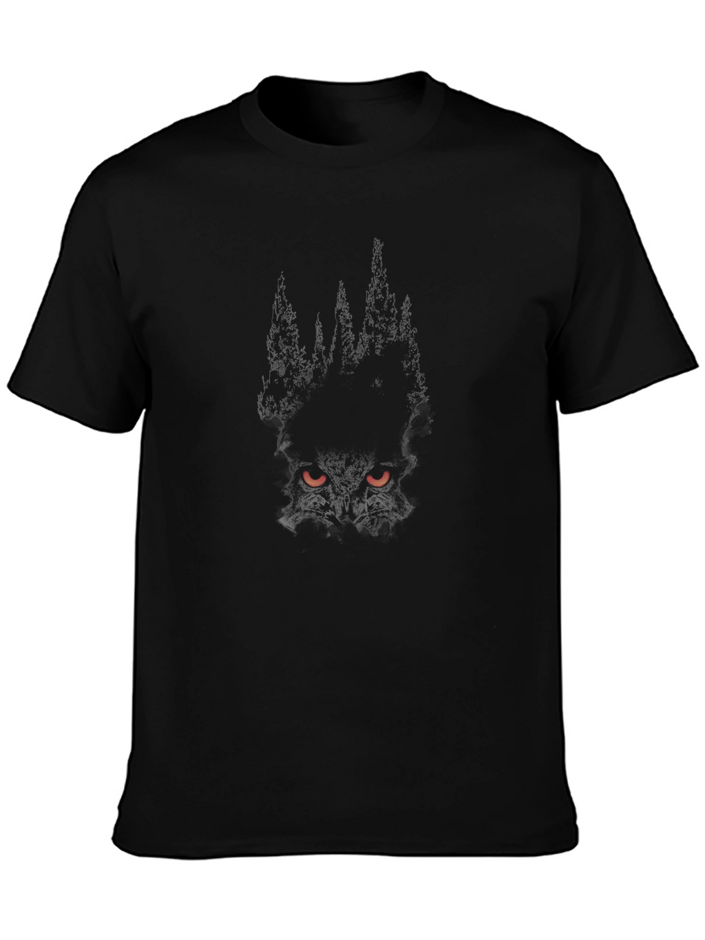Mens Black Forest Owl Graphic Tee