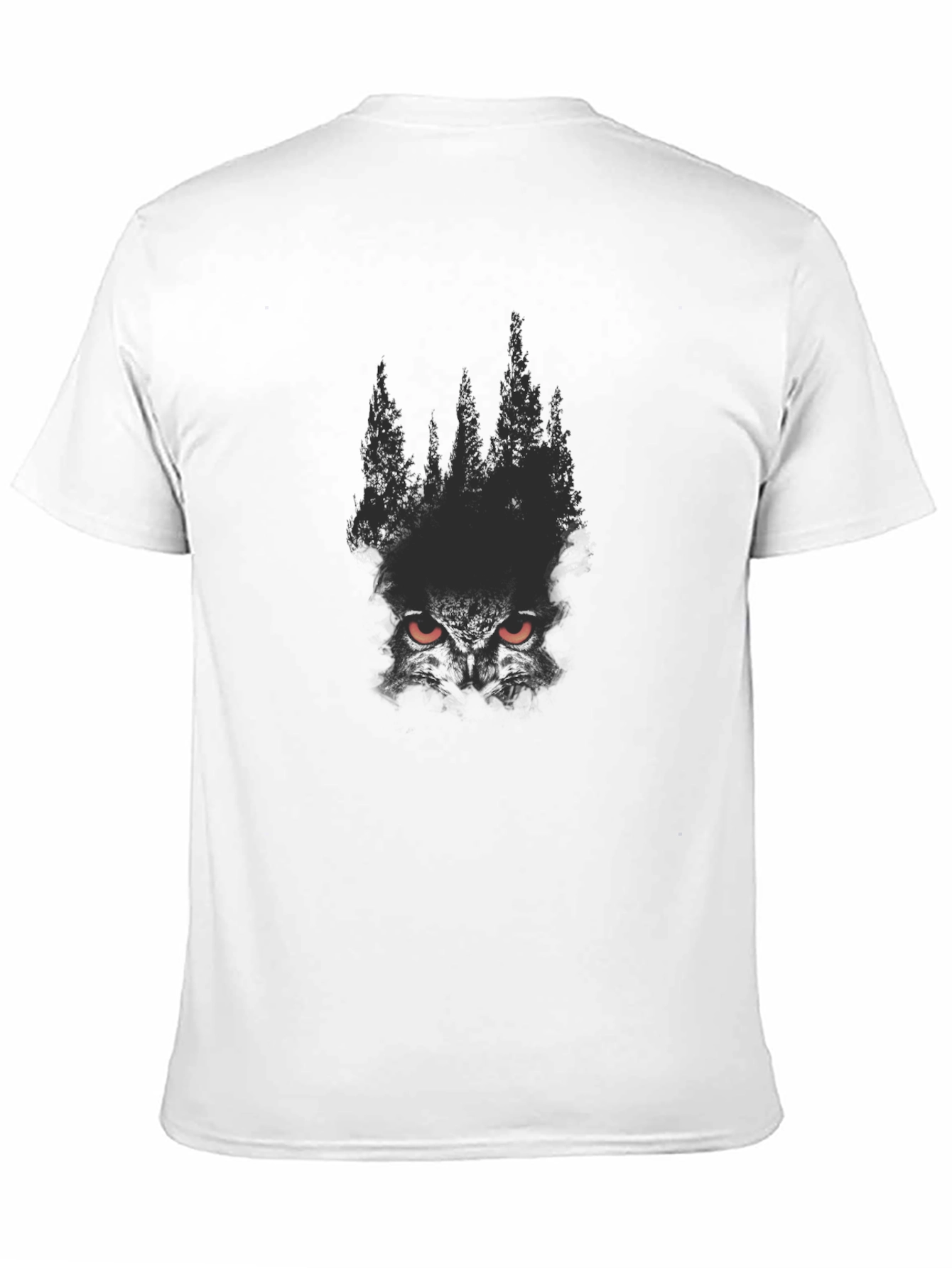 Mens Black Forest Owl Graphic Tee