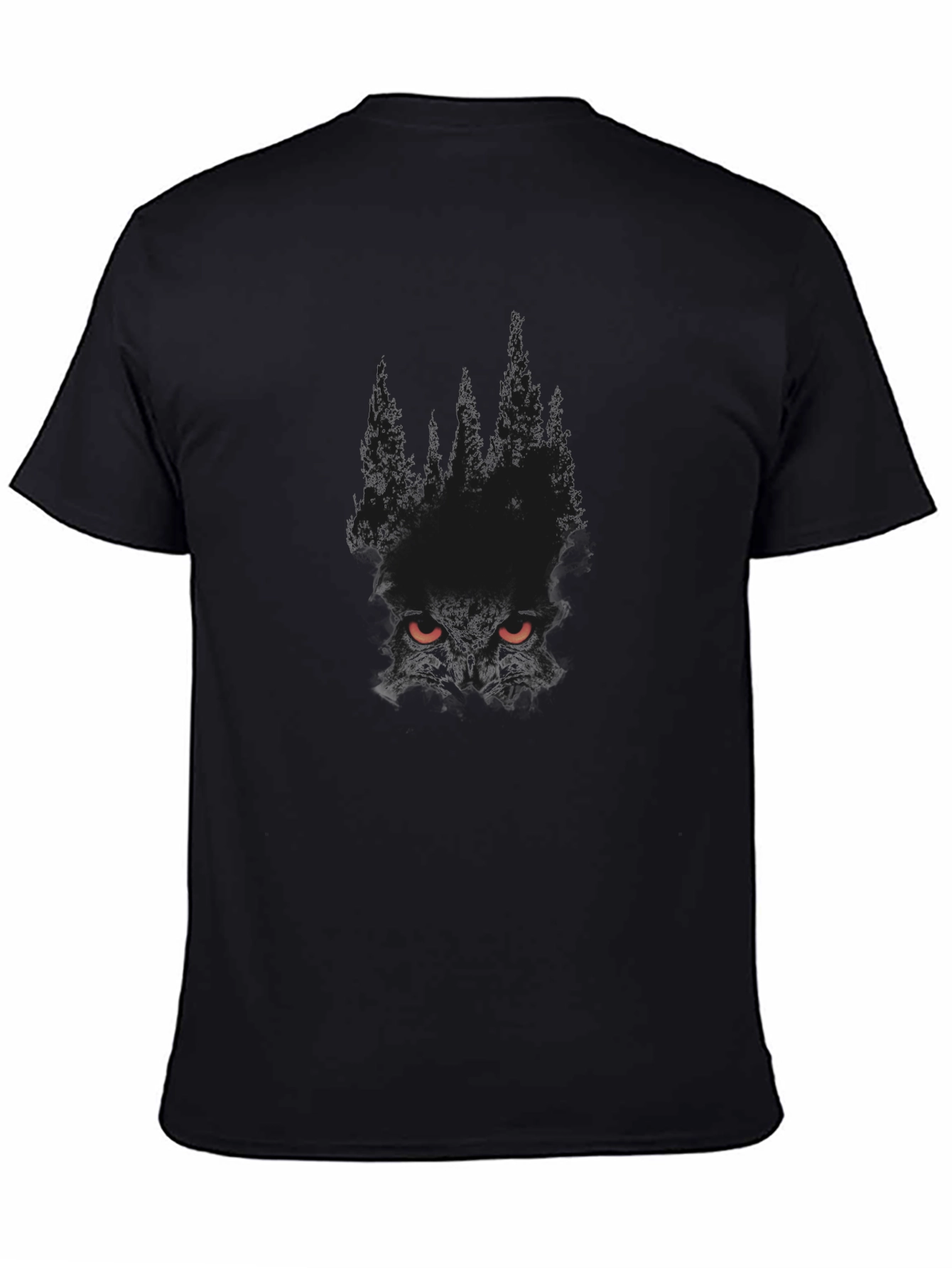 Mens Black Forest Owl Graphic Tee