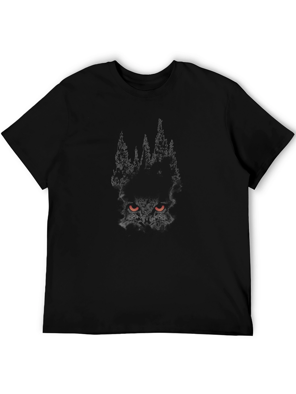 Mens Black Forest Owl Graphic Tee