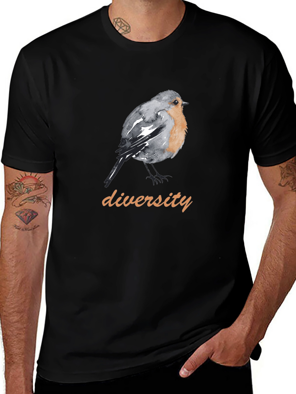 Diversity Bird Graphic Tee - Soft Cotton Unisex T-Shirt