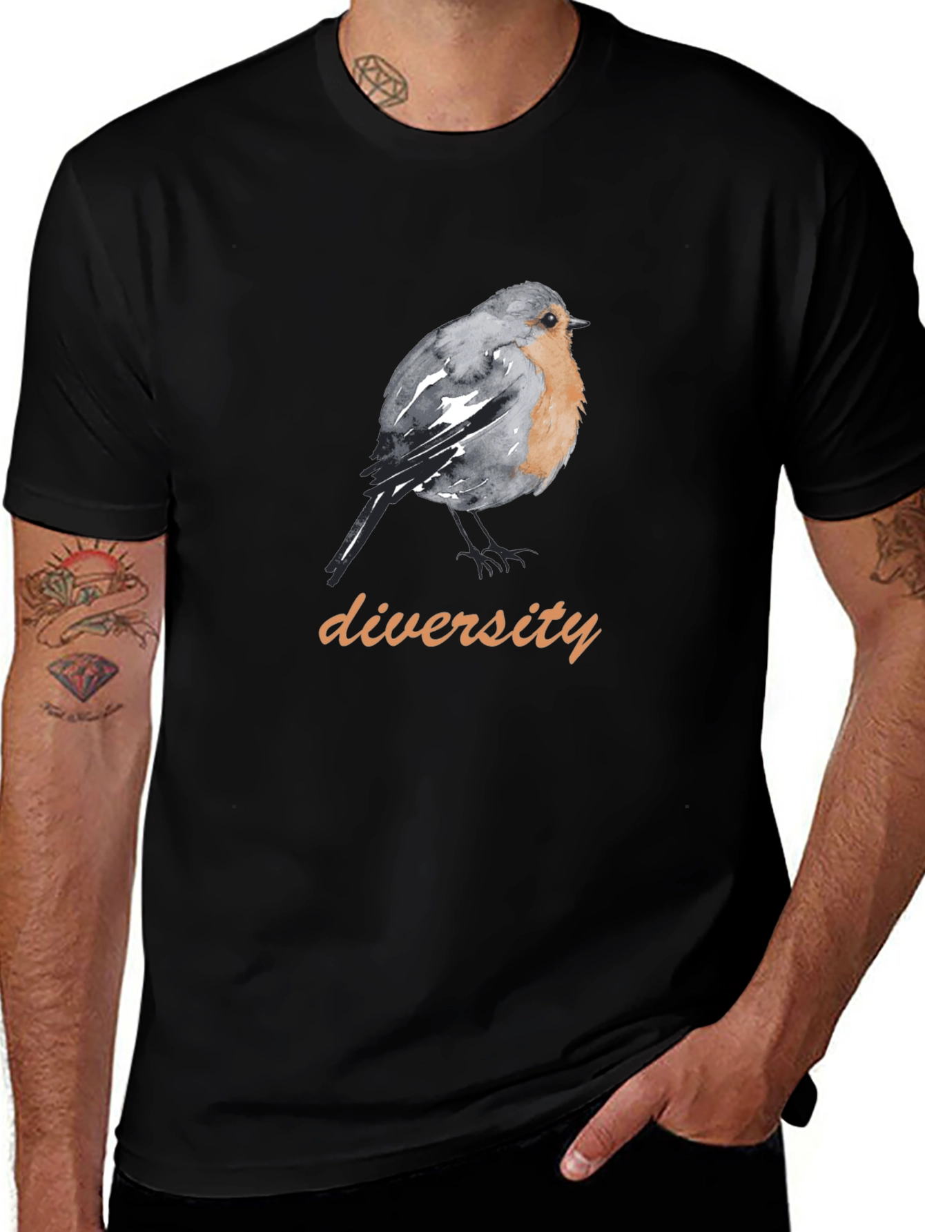 Diversity Bird Graphic Tee - Soft Cotton Unisex T-Shirt