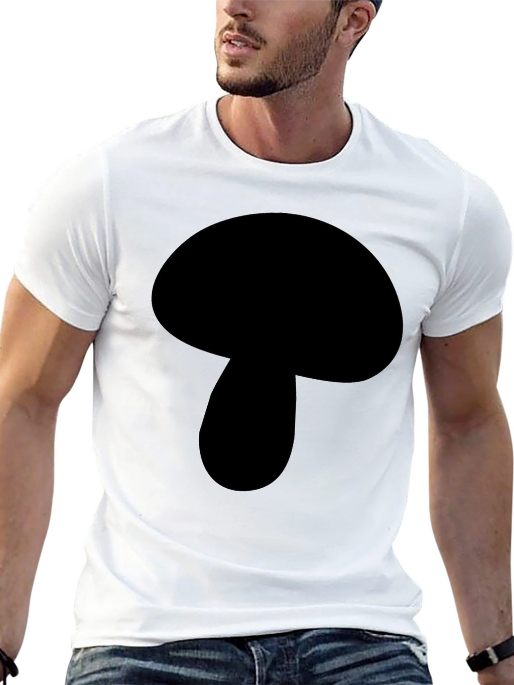 Mushroom Graphic Black T-Shirt - Casual Wear