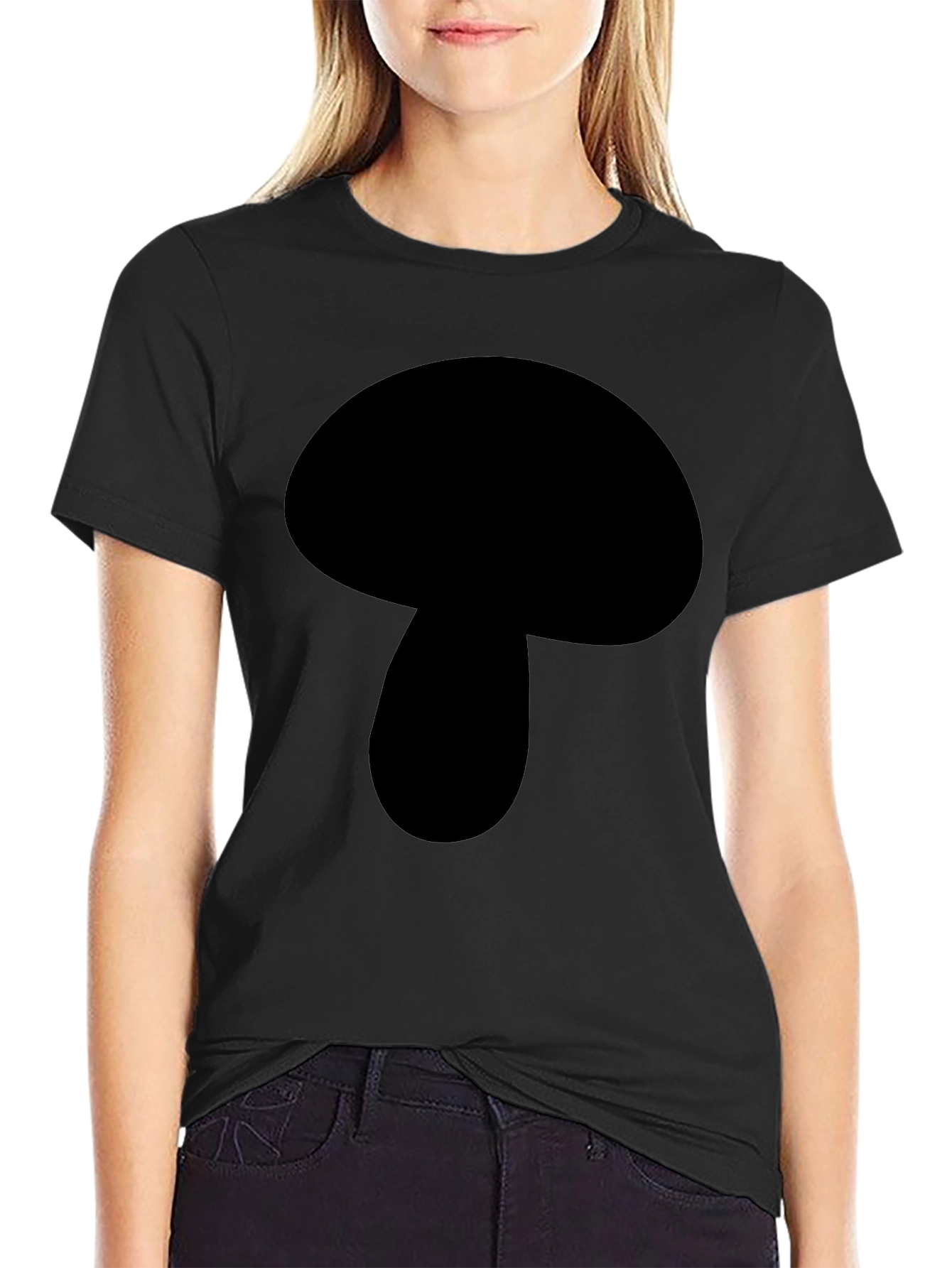 Mushroom Graphic Black T-Shirt - Casual Wear
