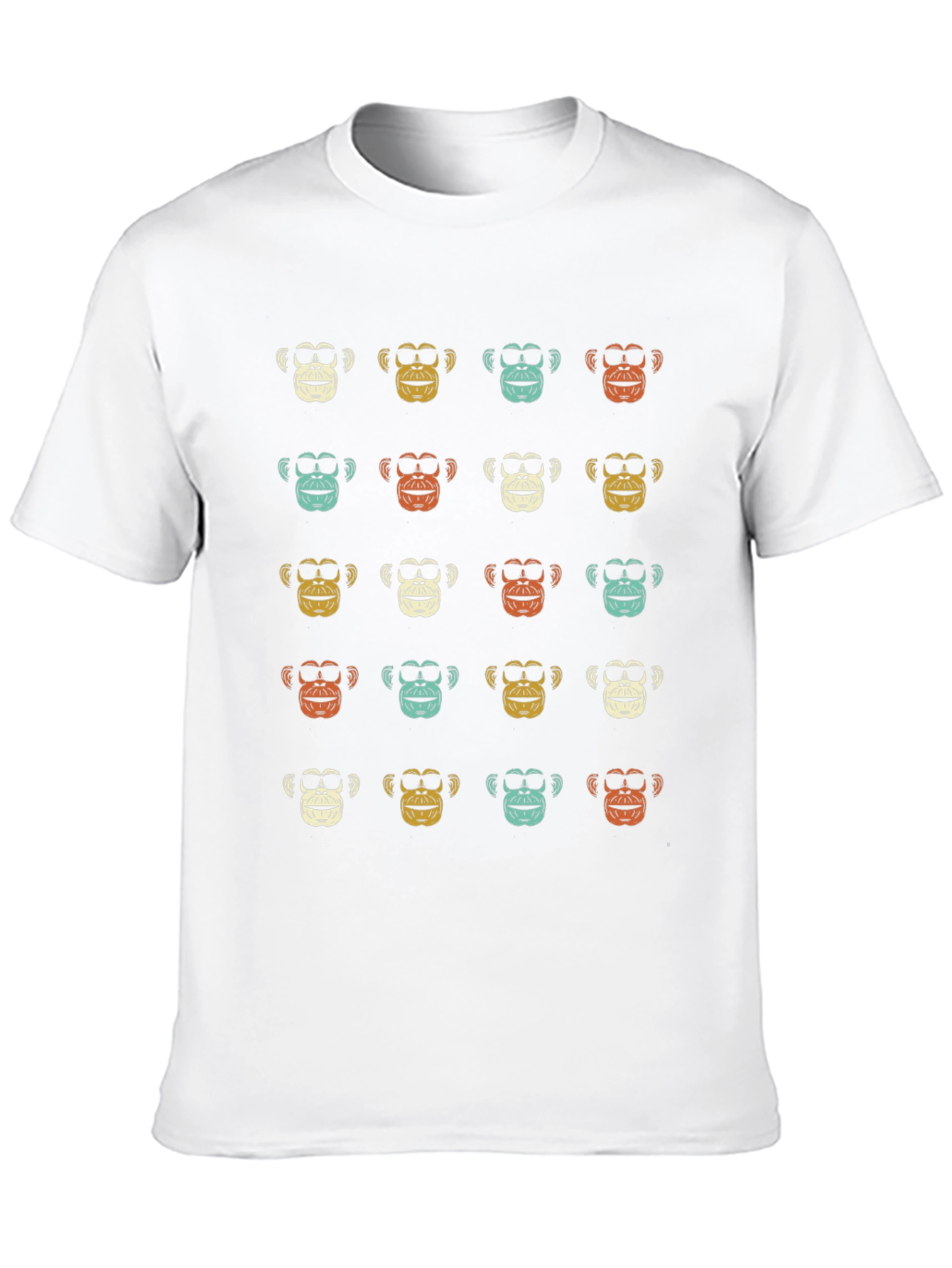 Retro Monkey Pattern T-Shirt
