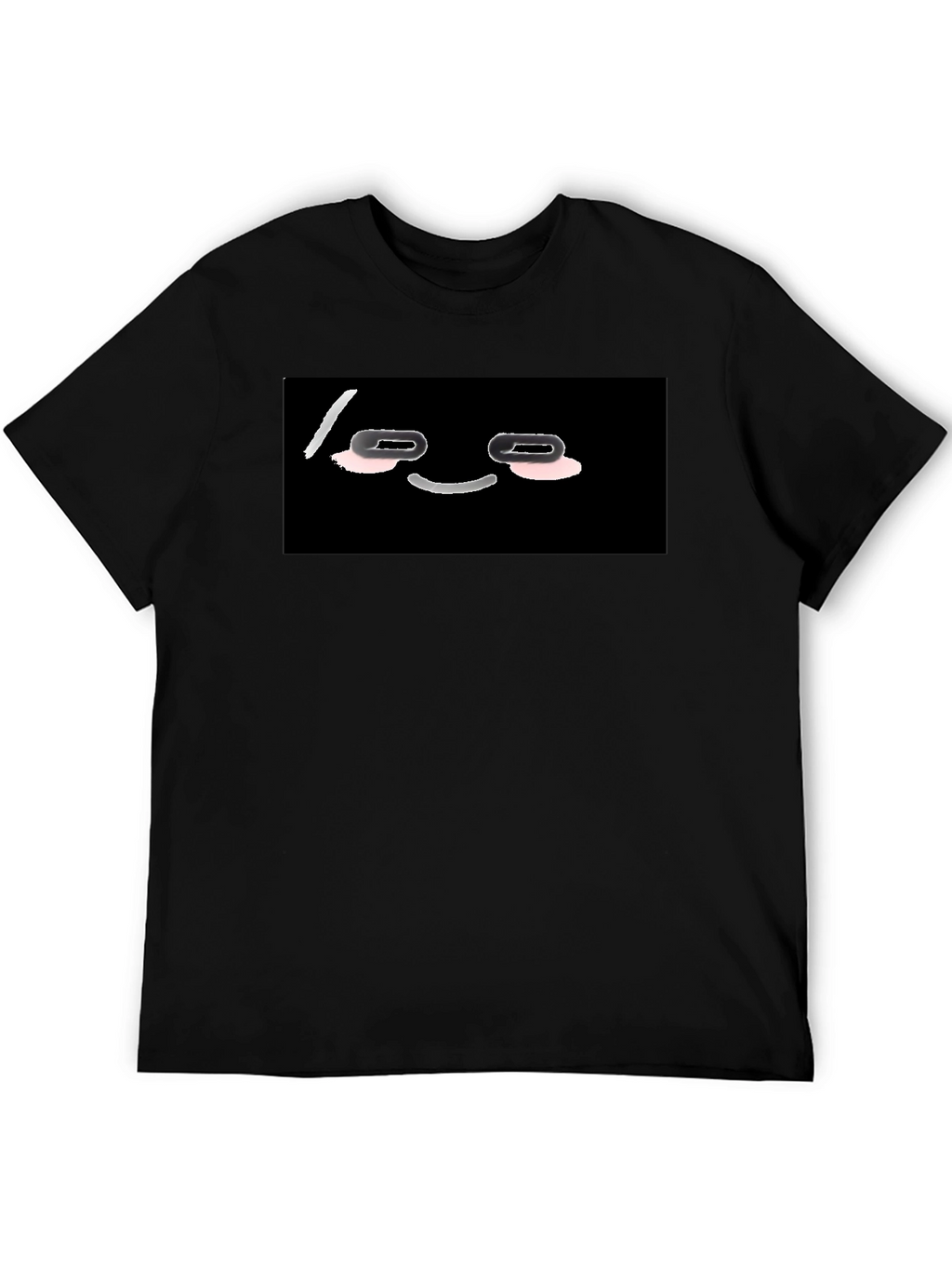 Funny Black T-Shirt with Cartoon Face