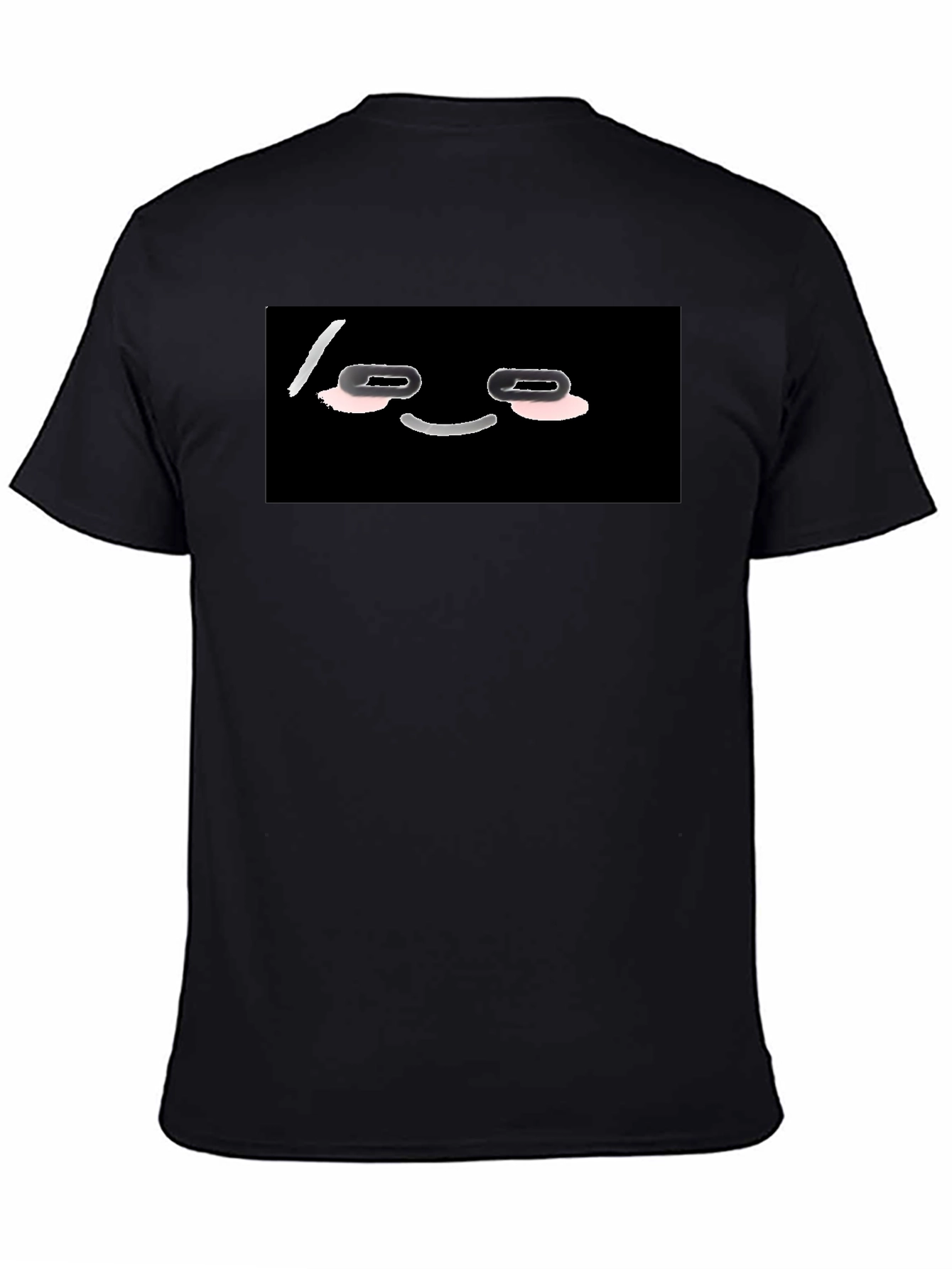 Funny Black T-Shirt with Cartoon Face
