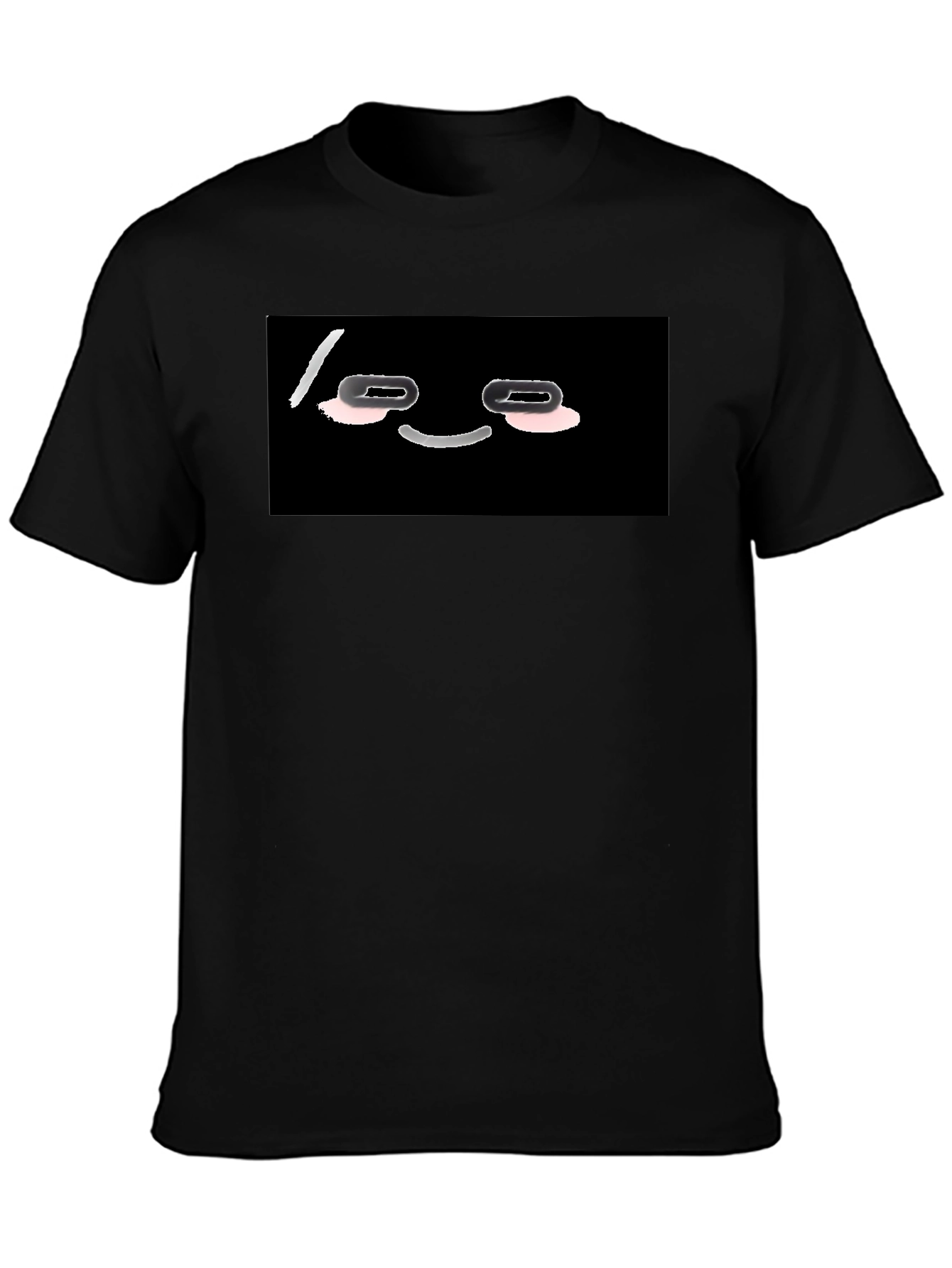 Funny Black T-Shirt with Cartoon Face