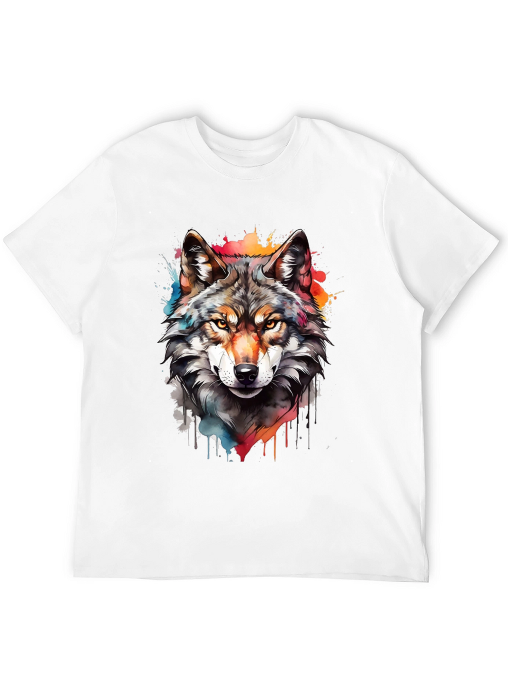 Wolf Graphic Print Tee - Mens Black T-Shirt