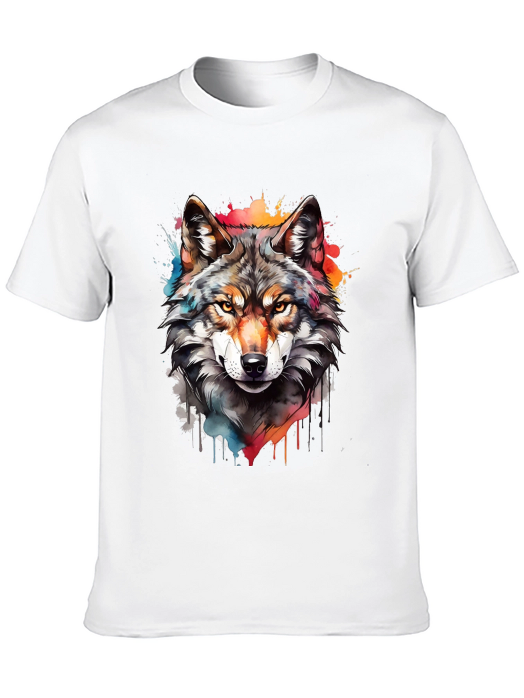 Wolf Graphic Print Tee - Mens Black T-Shirt