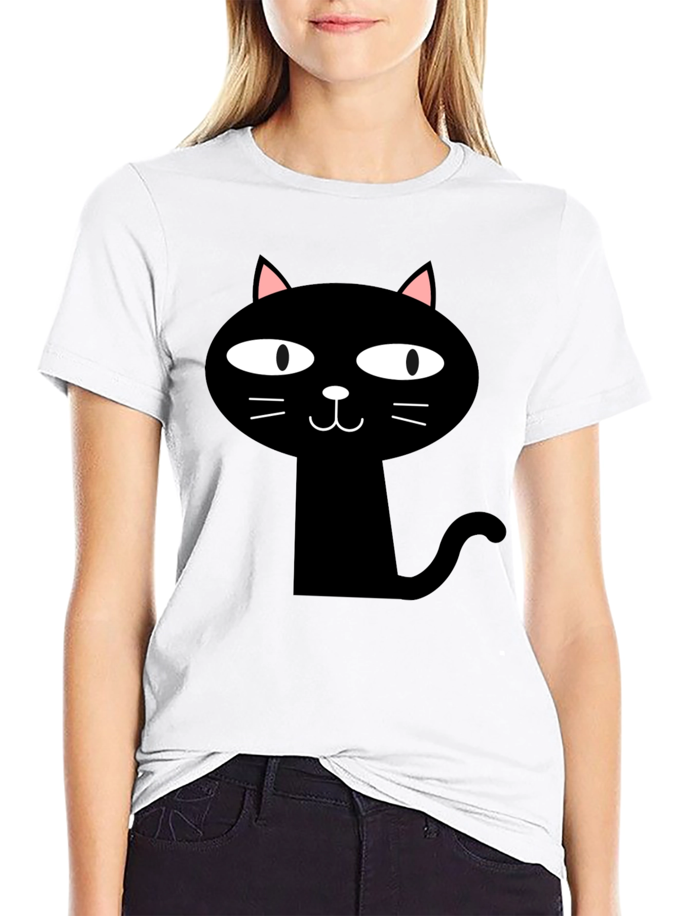 Funny Black Cat Graphic T-Shirt