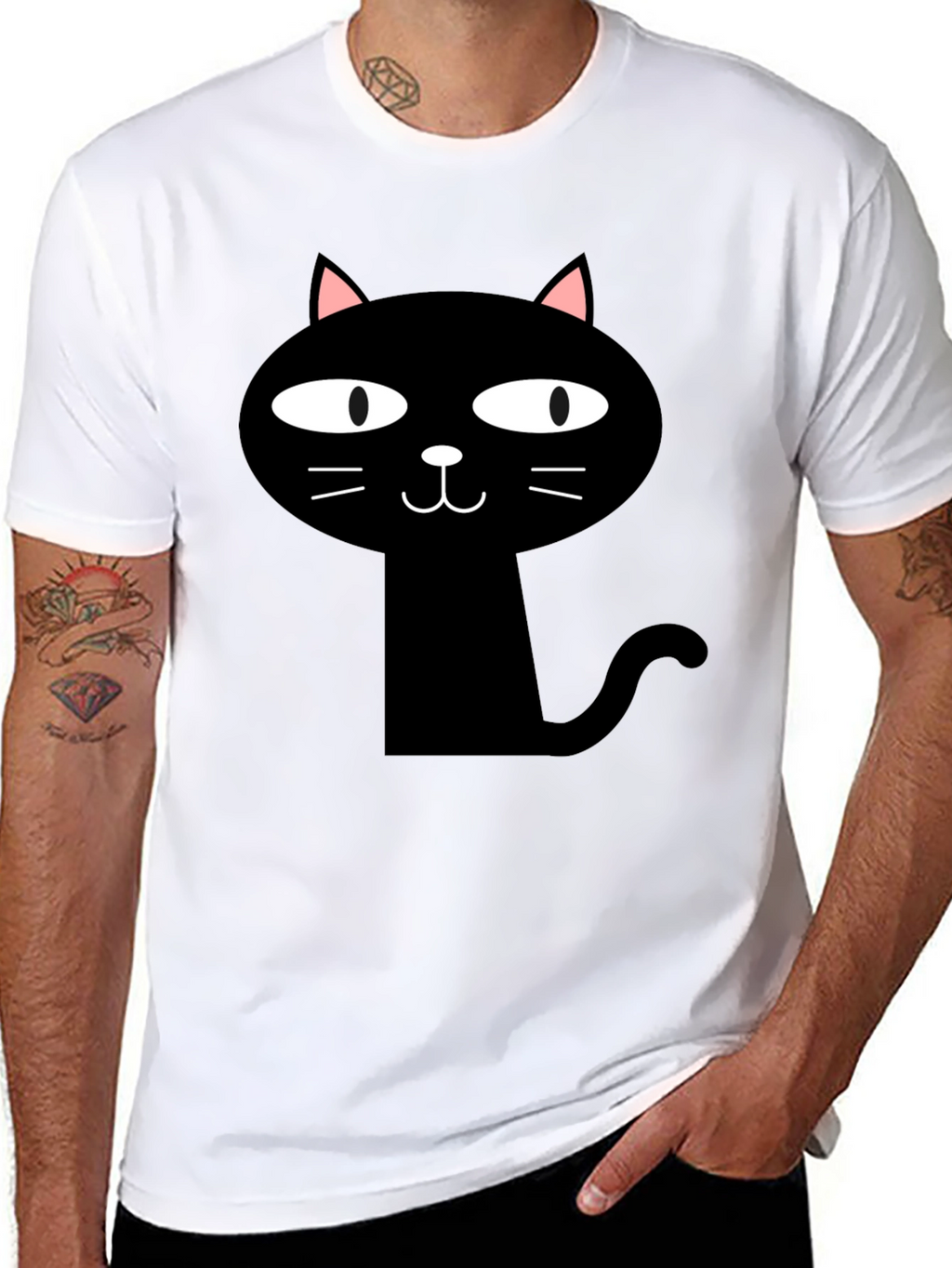 Funny Black Cat Graphic T-Shirt