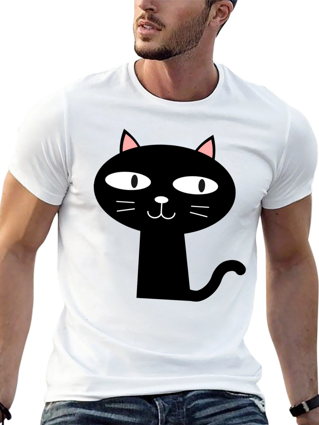 Funny Black Cat Graphic T-Shirt