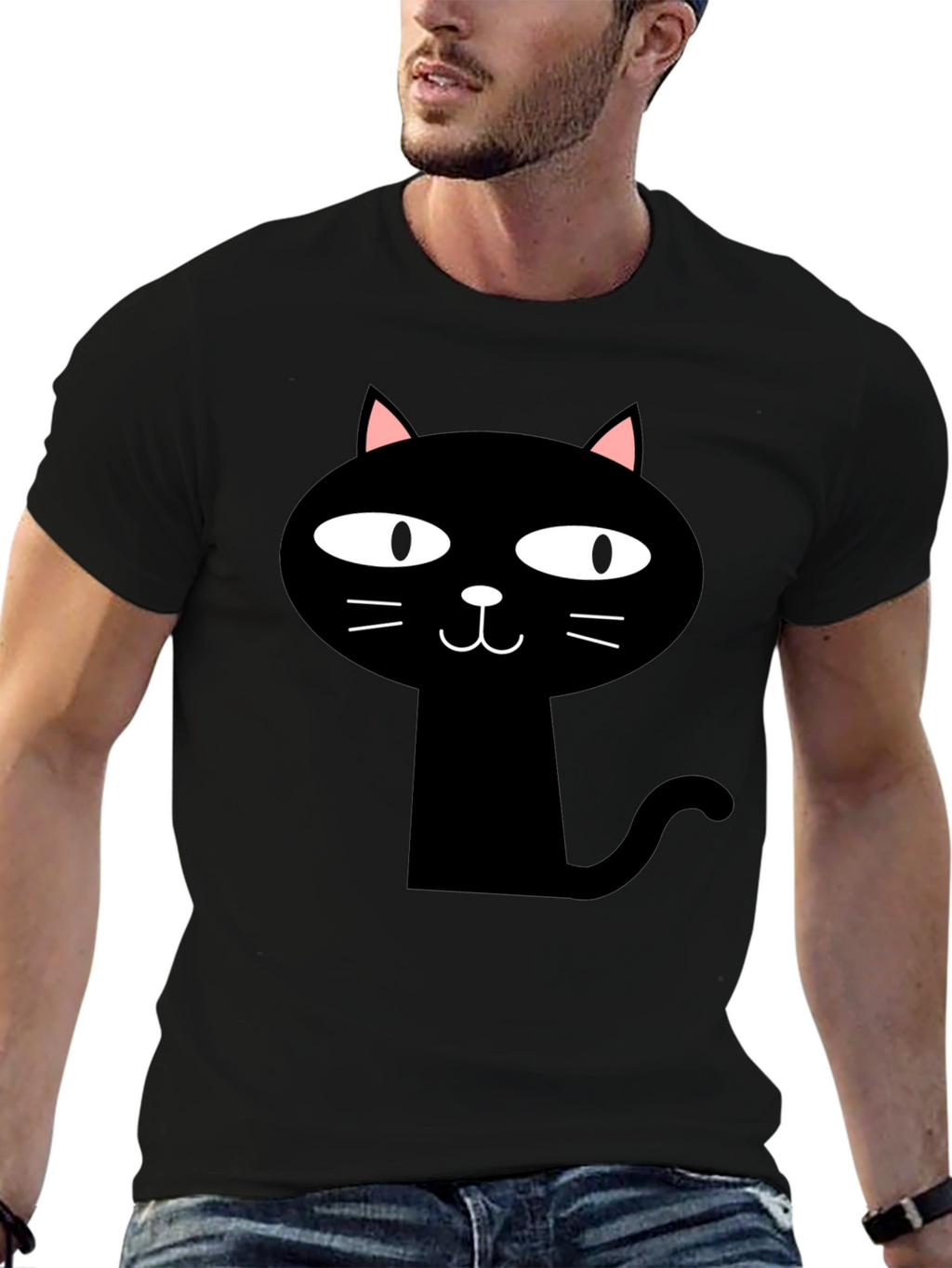 Funny Black Cat Graphic T-Shirt