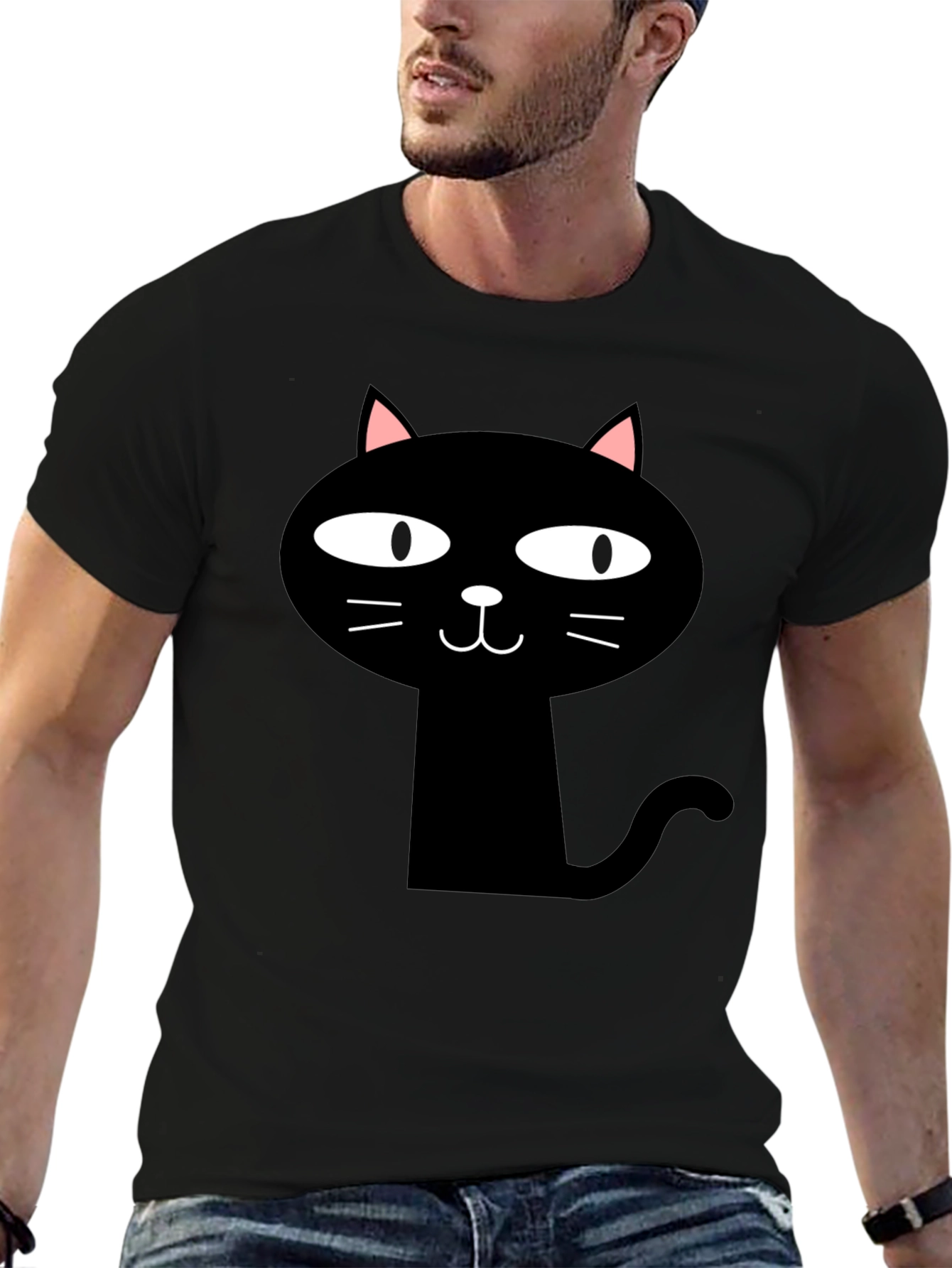 Funny Black Cat Graphic T-Shirt