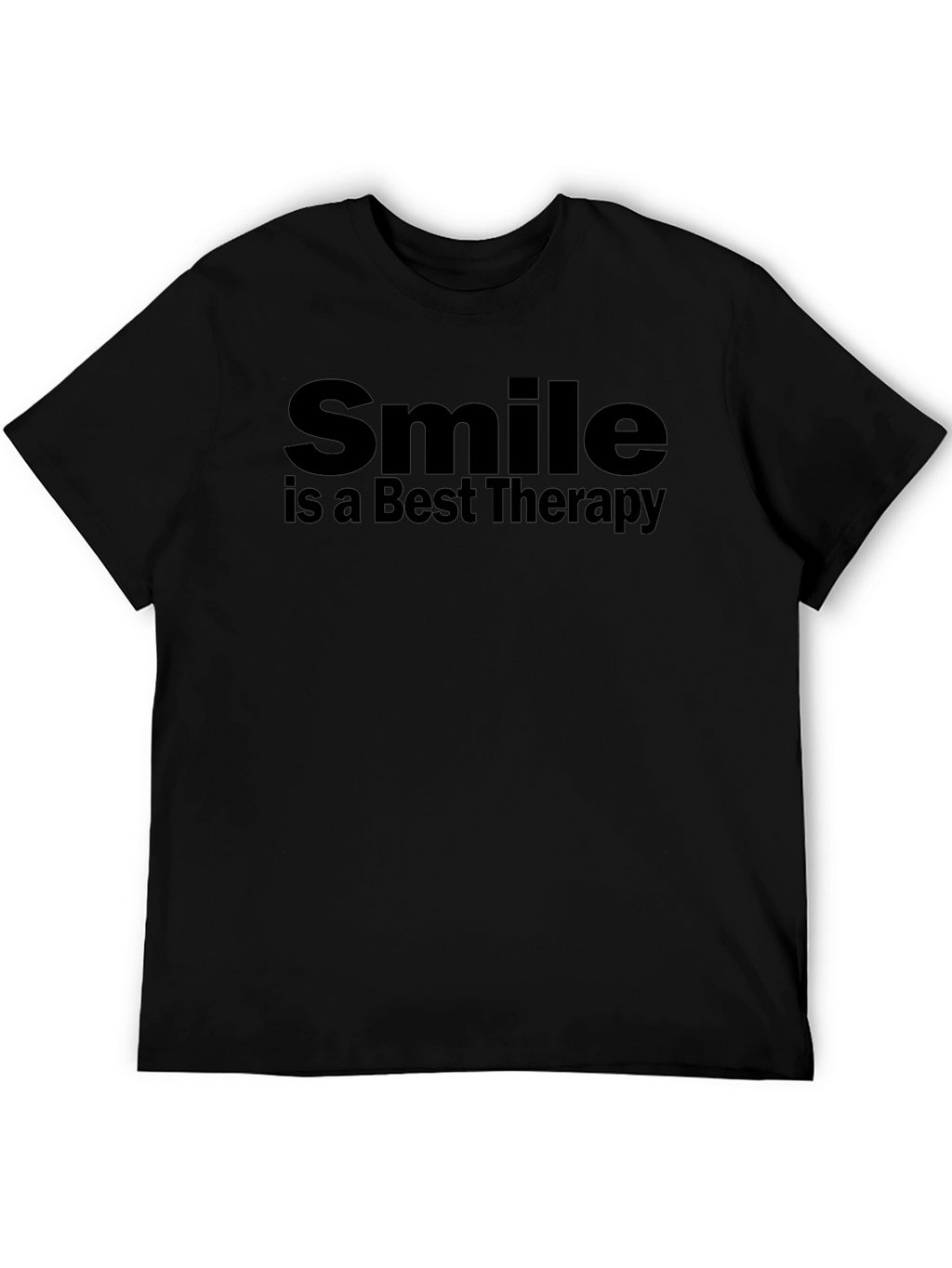 Smile Is Best Therapy Mens Black T-Shirt