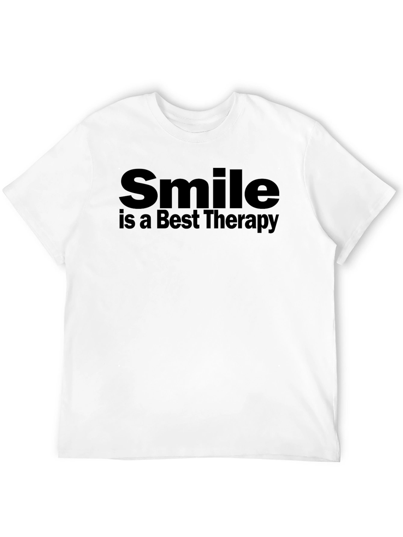 Smile Is Best Therapy Mens Black T-Shirt