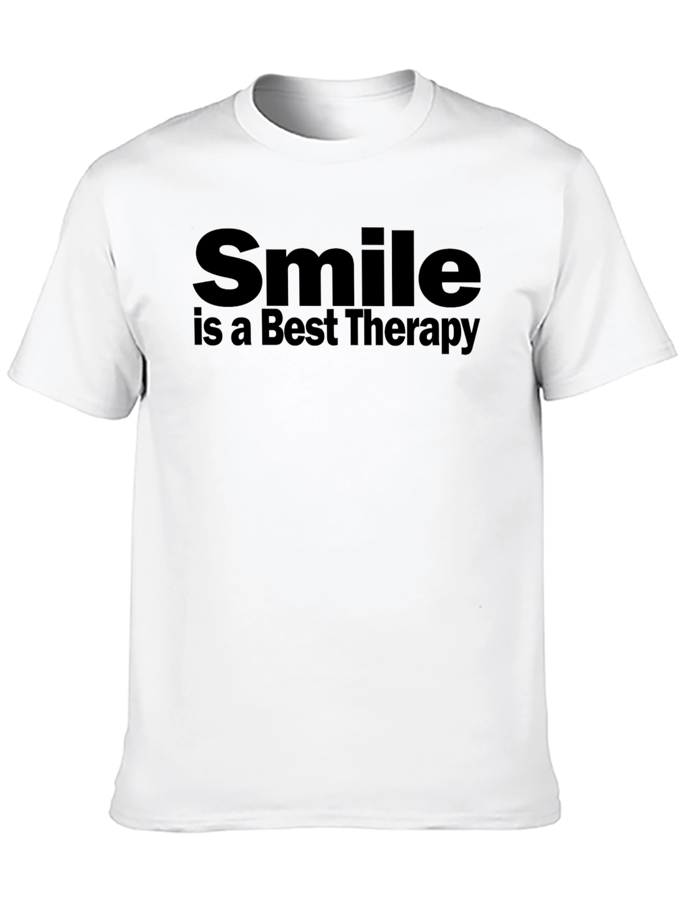 Smile Is Best Therapy Mens Black T-Shirt