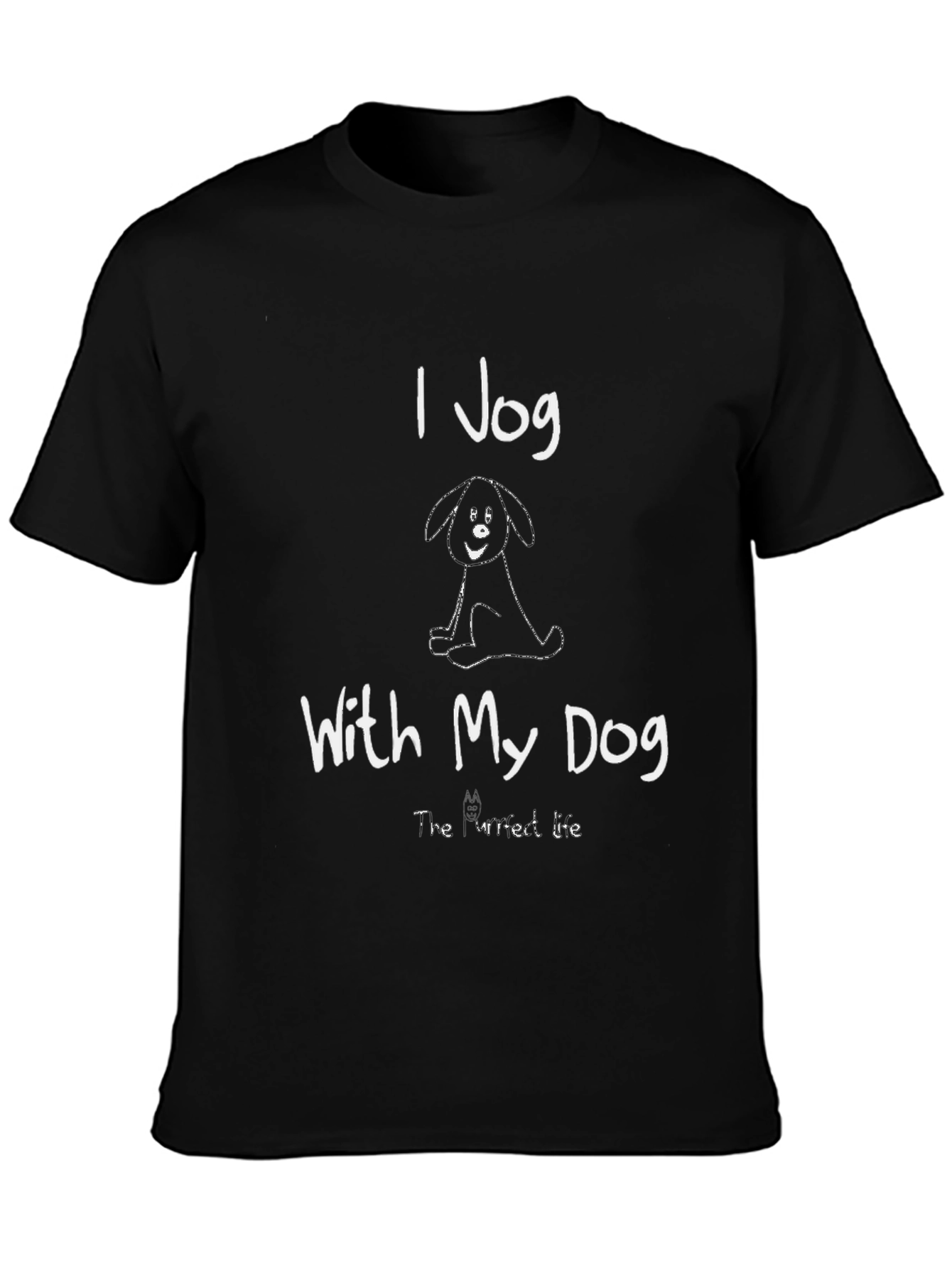 I Jog With My Dog Black T-Shirt