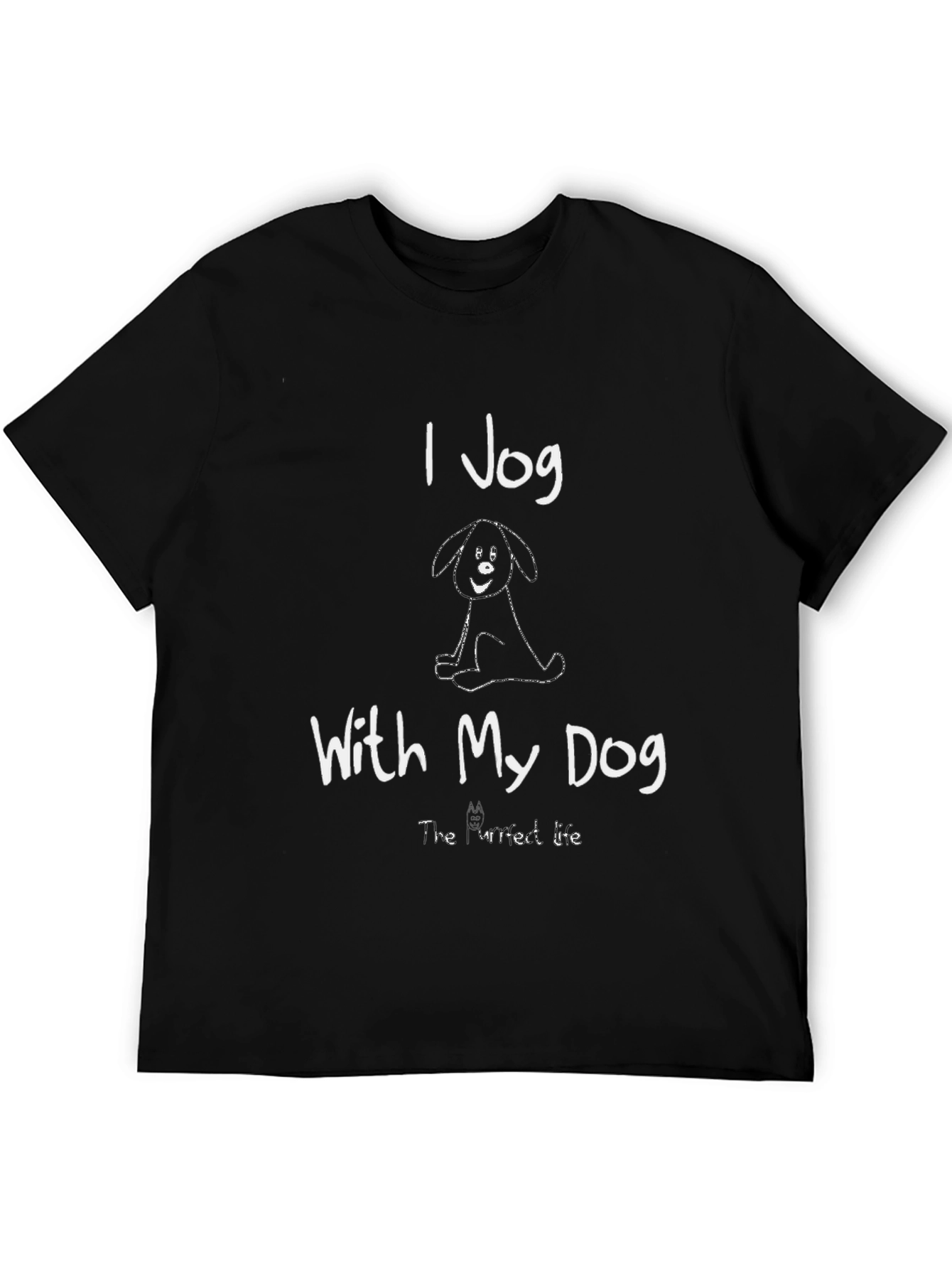I Jog With My Dog Black T-Shirt