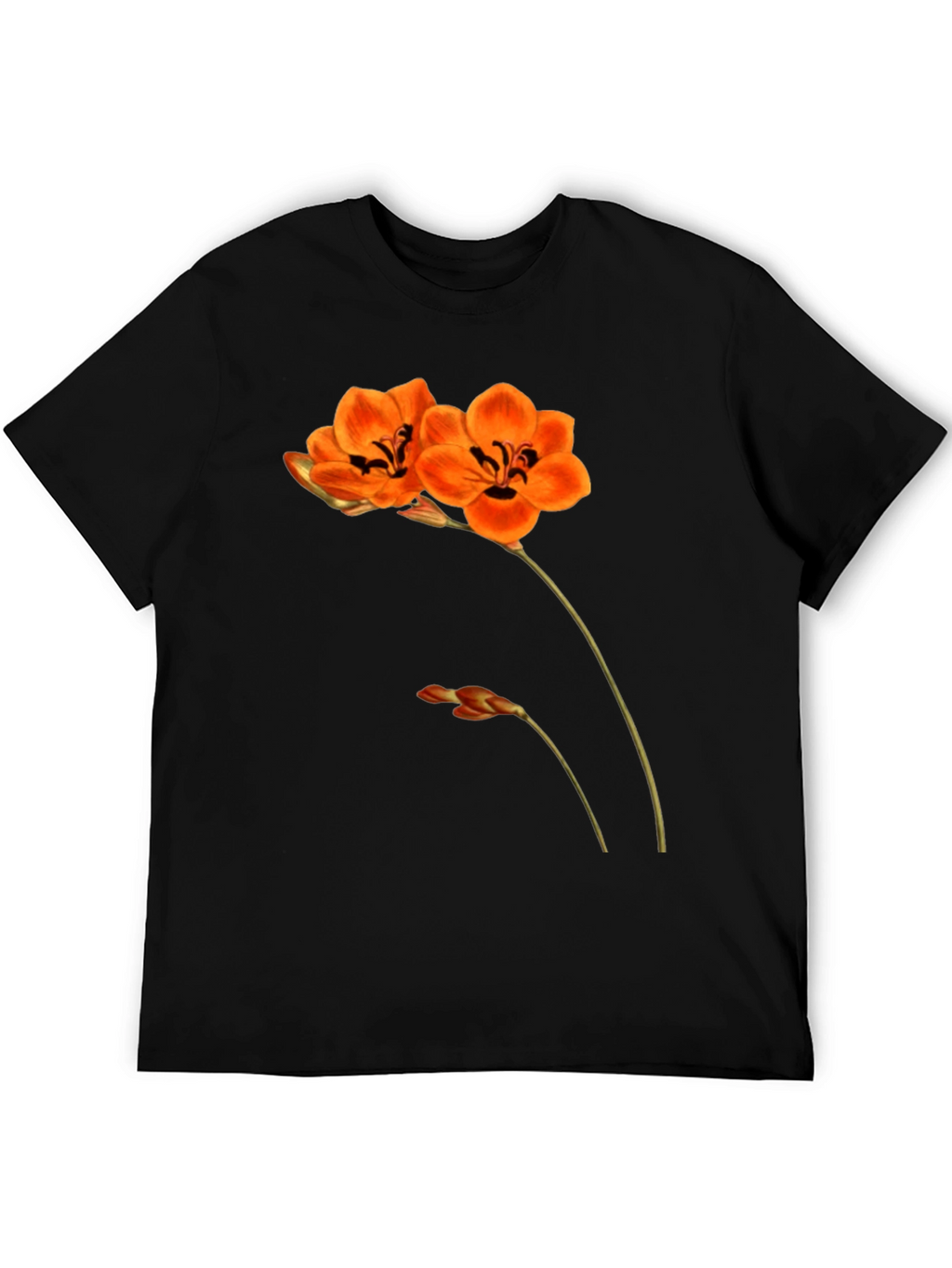 Floral Print Black T-Shirt