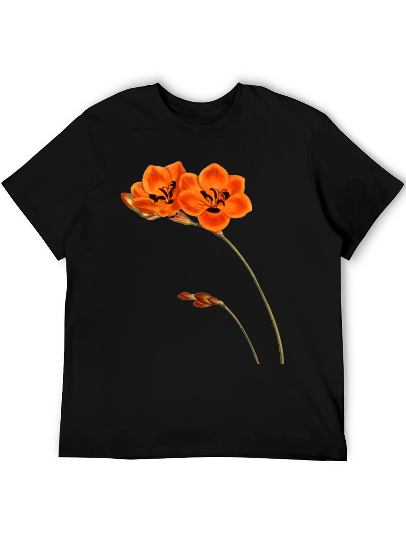 Floral Print Black T-Shirt