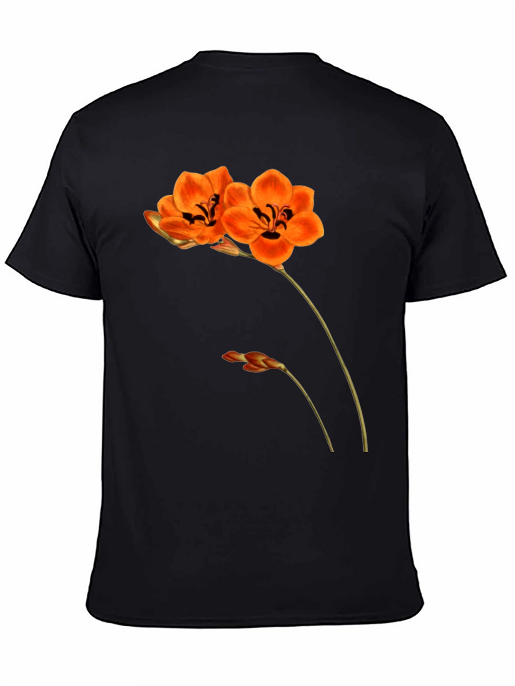 Floral Print Black T-Shirt