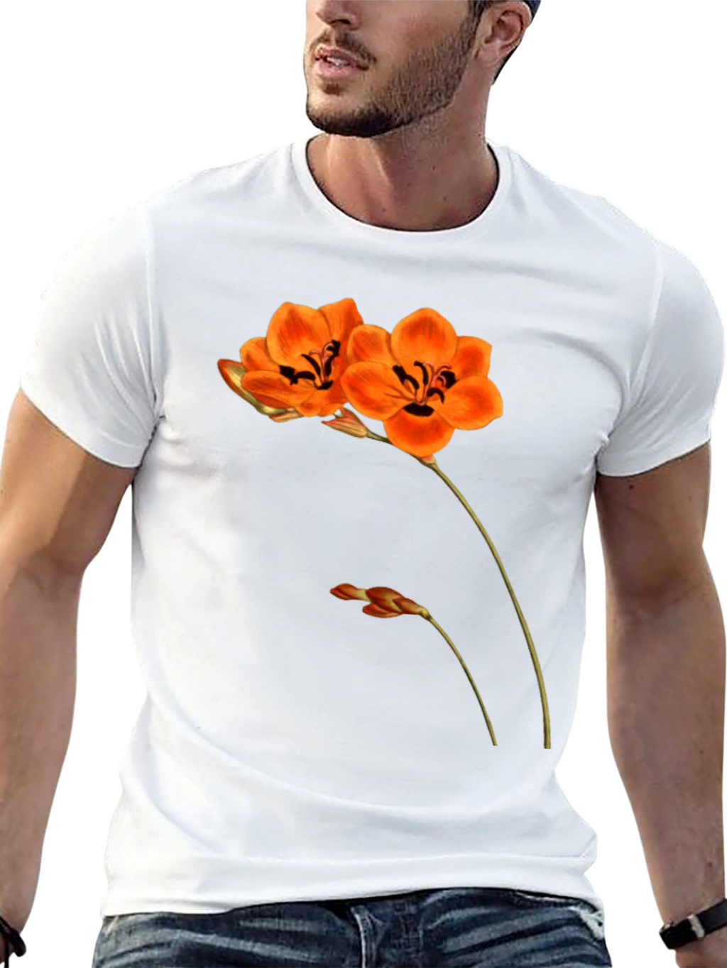 Floral Print Black T-Shirt