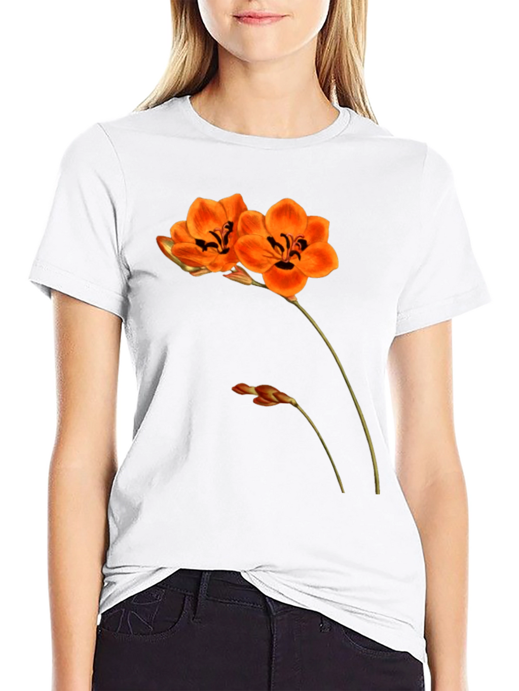 Floral Print Black T-Shirt