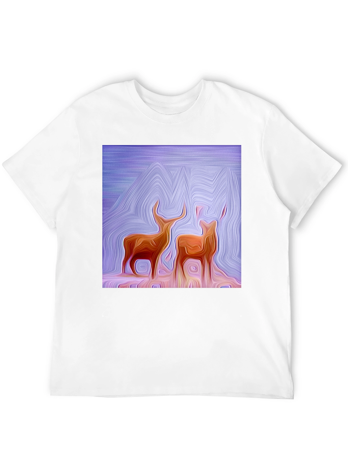 Abstract Deer Graphic Tee - Stylish Artistic Design