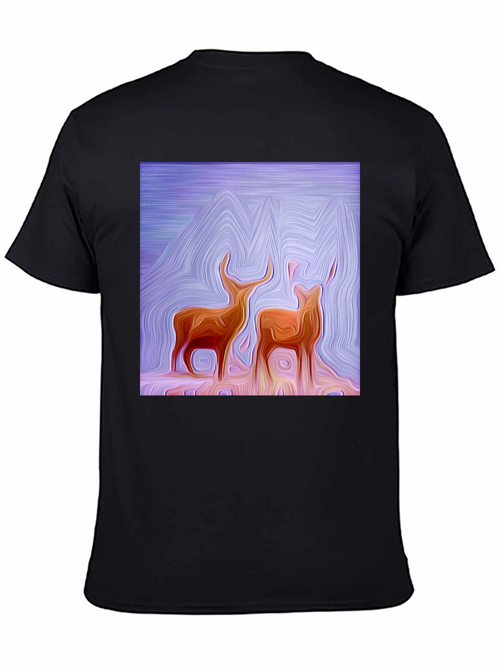 Abstract Deer Graphic Tee - Stylish Artistic Design