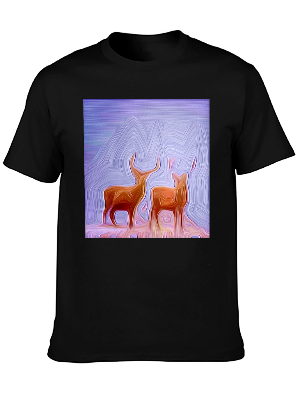 Abstract Deer Graphic Tee - Stylish Artistic Design