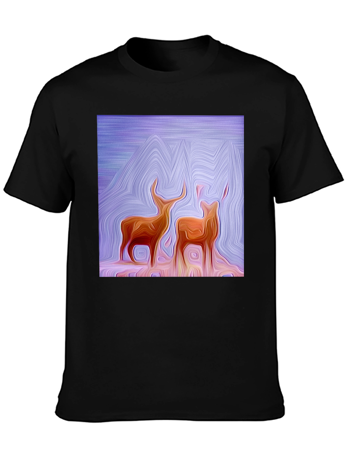 Abstract Deer Graphic Tee - Stylish Artistic Design
