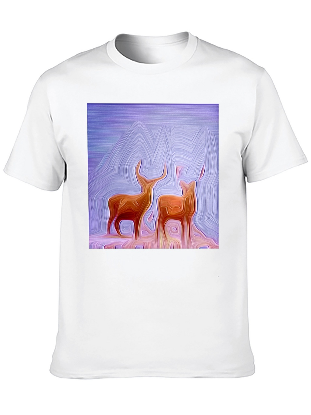 Abstract Deer Graphic Tee - Stylish Artistic Design