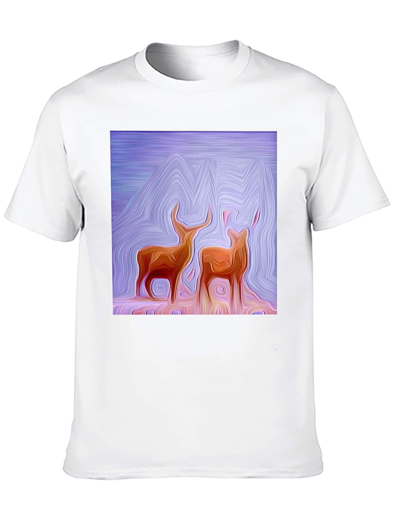 Abstract Deer Graphic Tee - Stylish Artistic Design