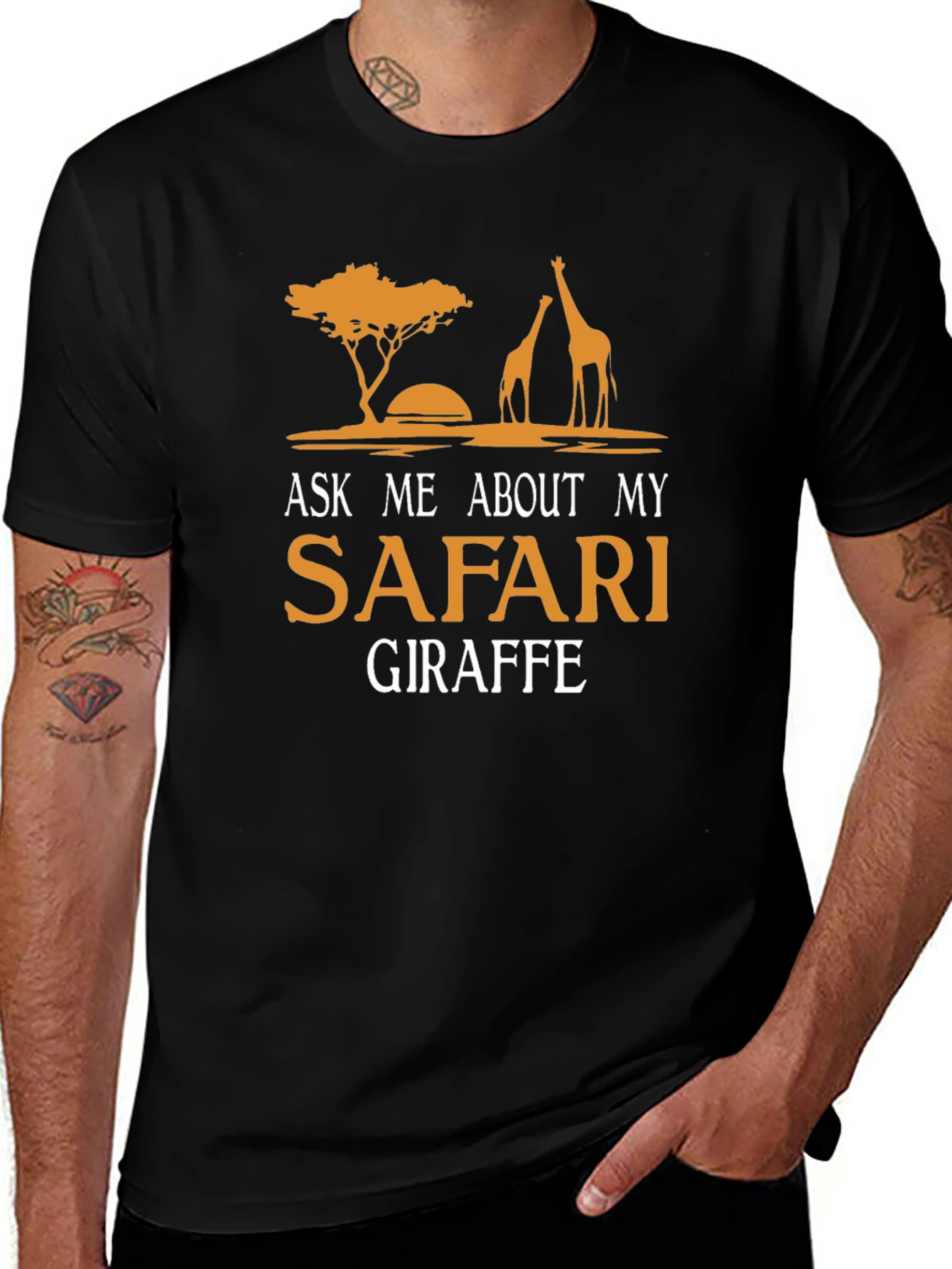 Safari Giraffe T-Shirt - Ask Me About My Safari