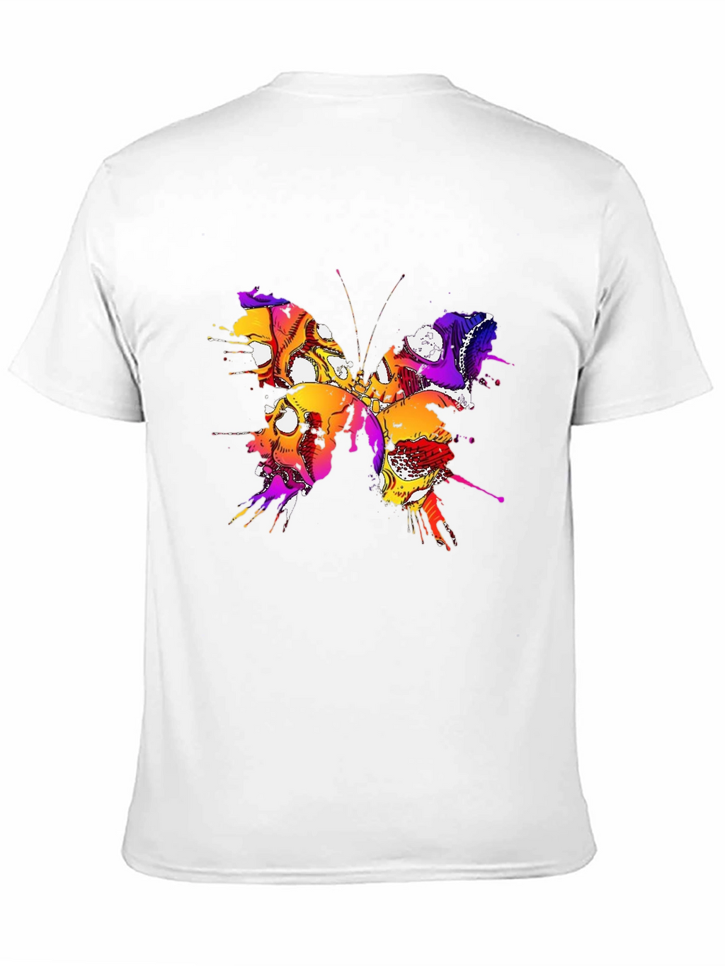 Butterfly Skull Graphic Tee - Mens Black T-Shirt