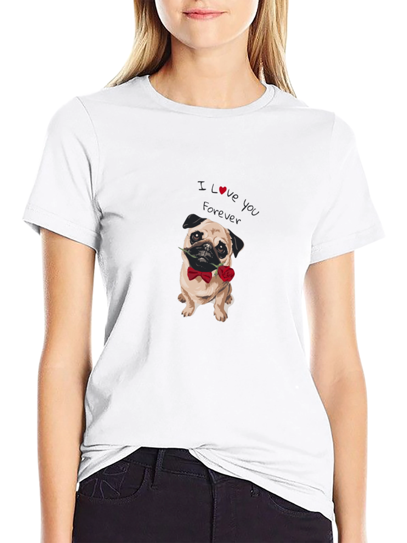 I Love You Forever Pug Graphic Tee